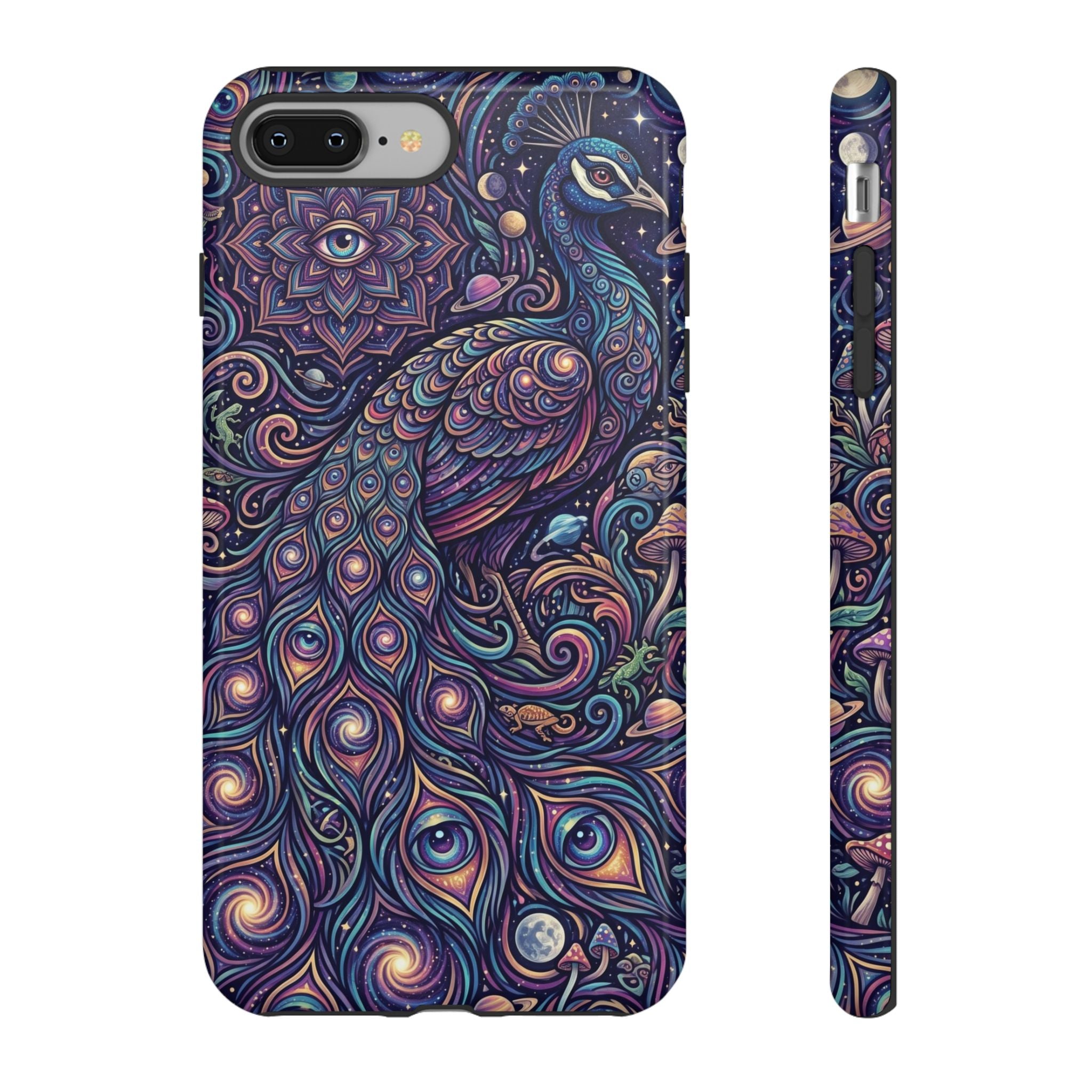 Peacock Mandala Phone Case — Protective Tough Case with Mystic Boho Design