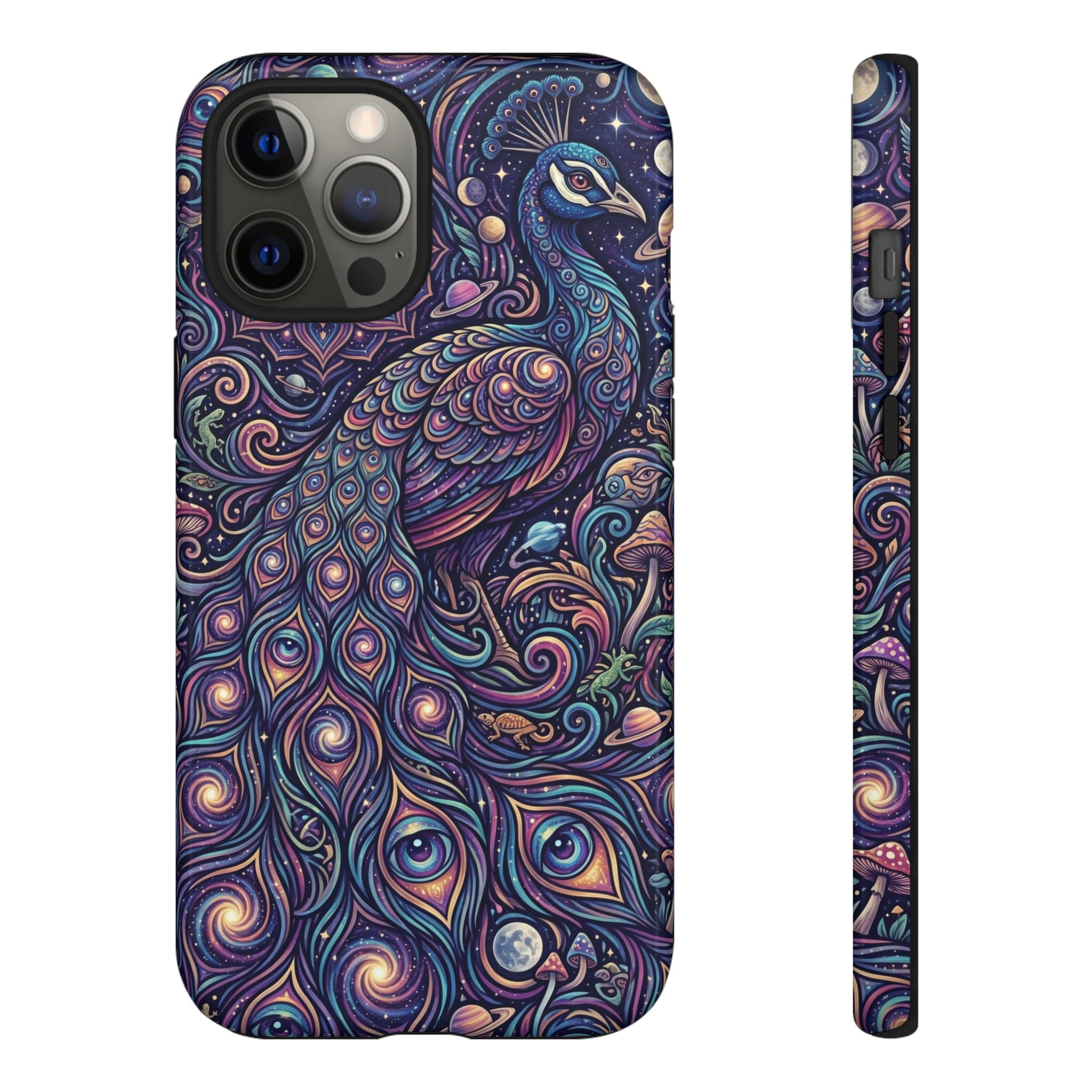 Peacock Mandala Phone Case — Protective Tough Case with Mystic Boho Design