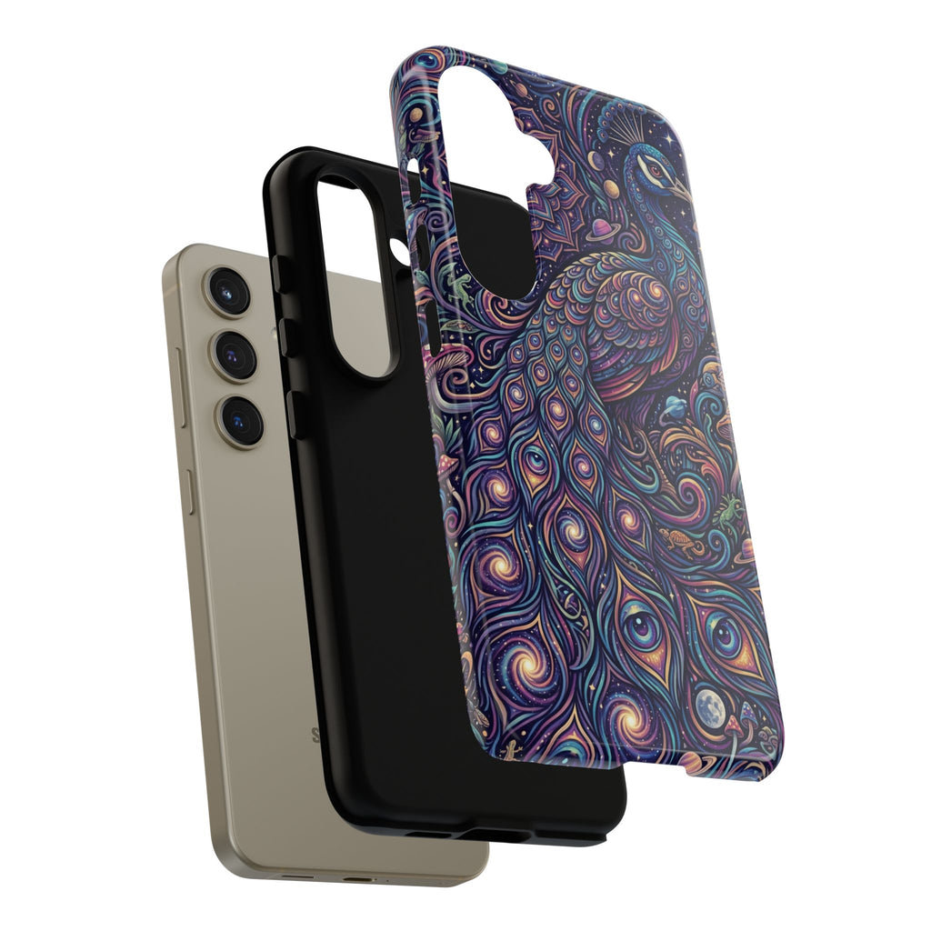 Peacock Mandala Phone Case — Protective Tough Case with Mystic Boho Design