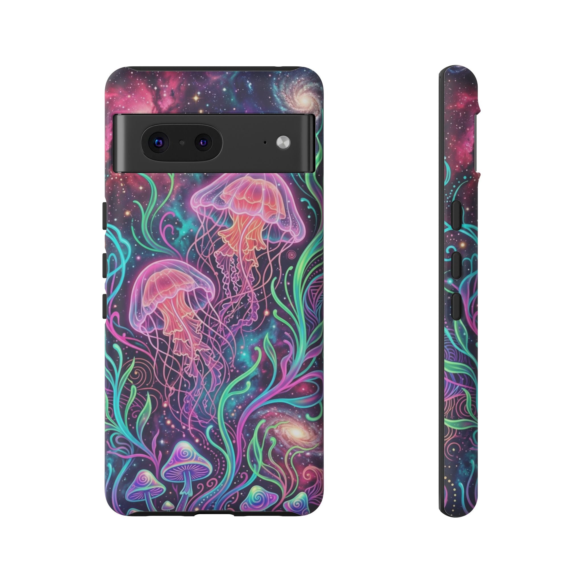 Jellyfish Galaxy Phone Case – Neon Sea Mushroom Tough Case
