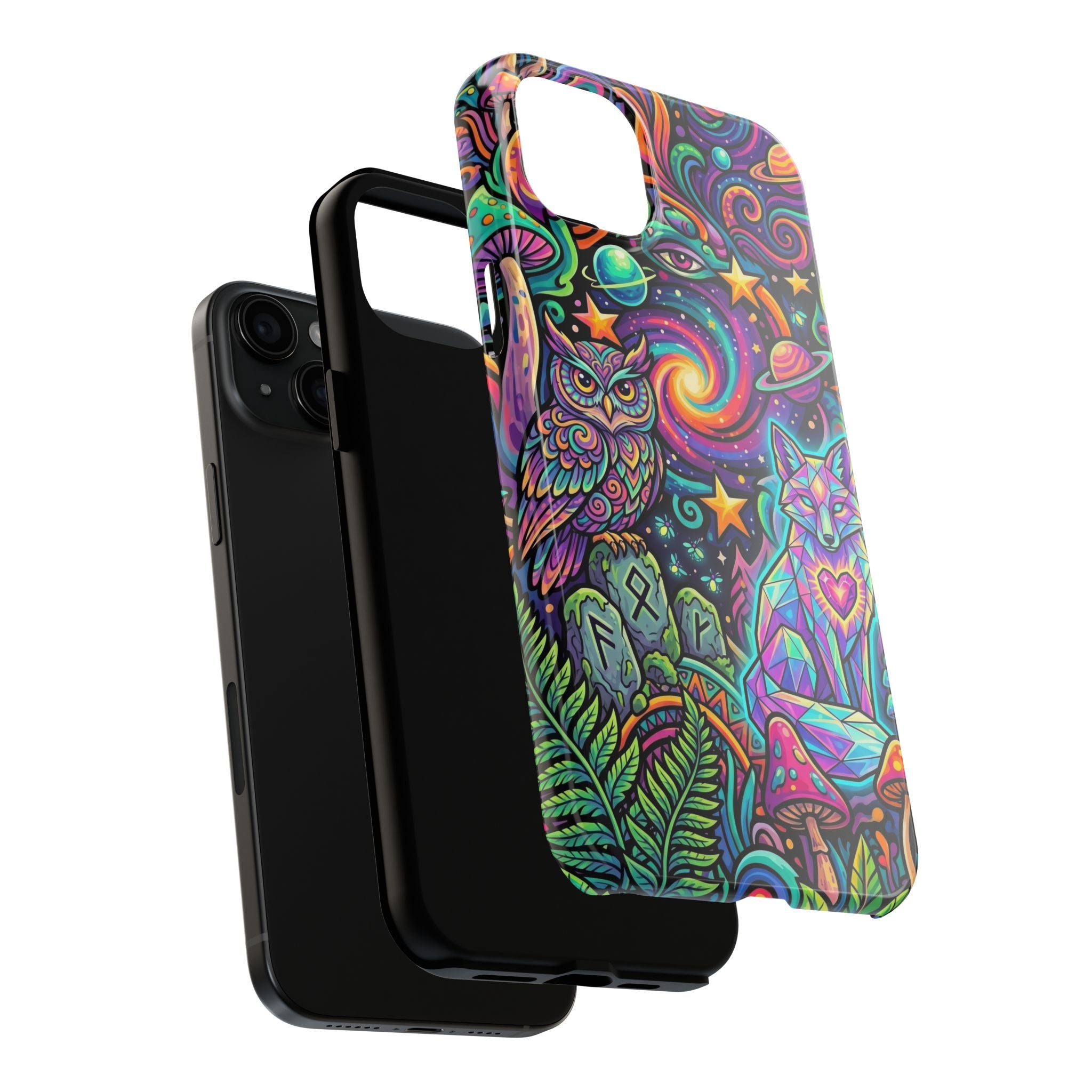 Psychedelic Owl/Wolf Tough Phone Cases