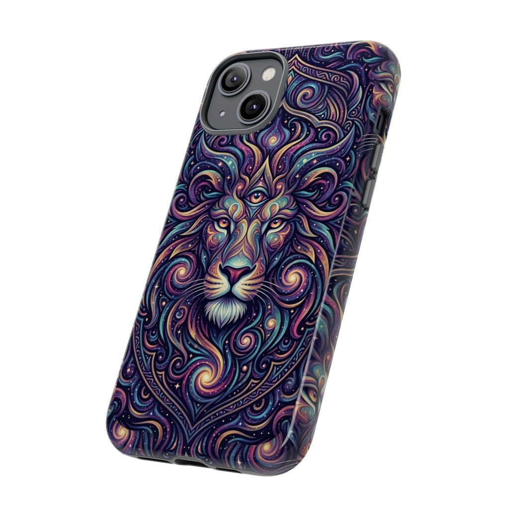 Lion Mandala Phone Case — Psychedelic Swirl Protective Cover
