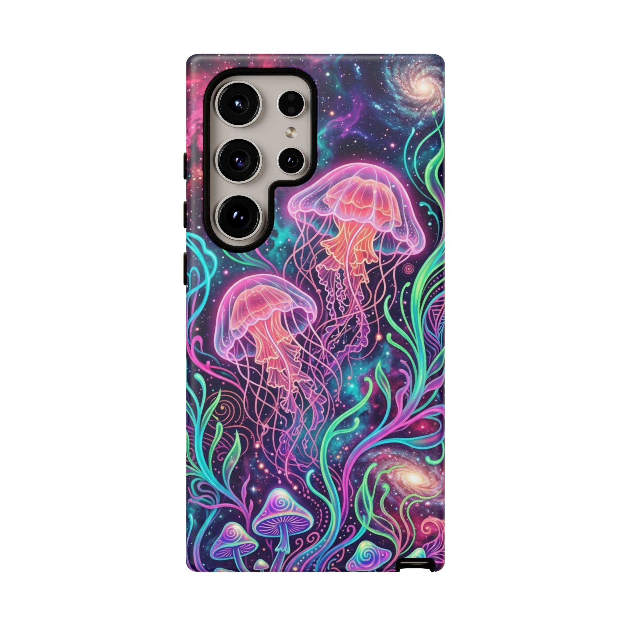 Jellyfish Galaxy Phone Case – Neon Sea Mushroom Tough Case