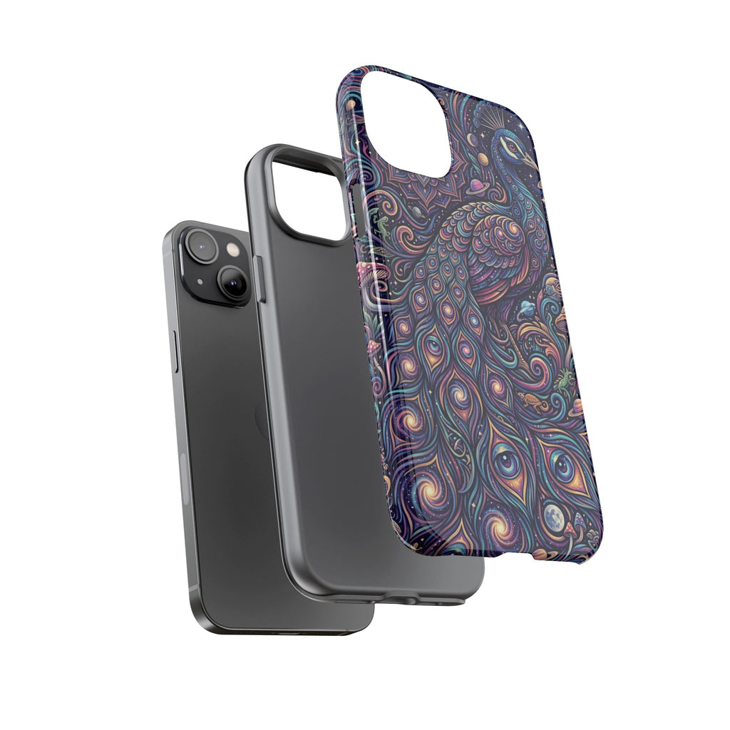 Peacock Mandala Phone Case — Protective Tough Case with Mystic Boho Design