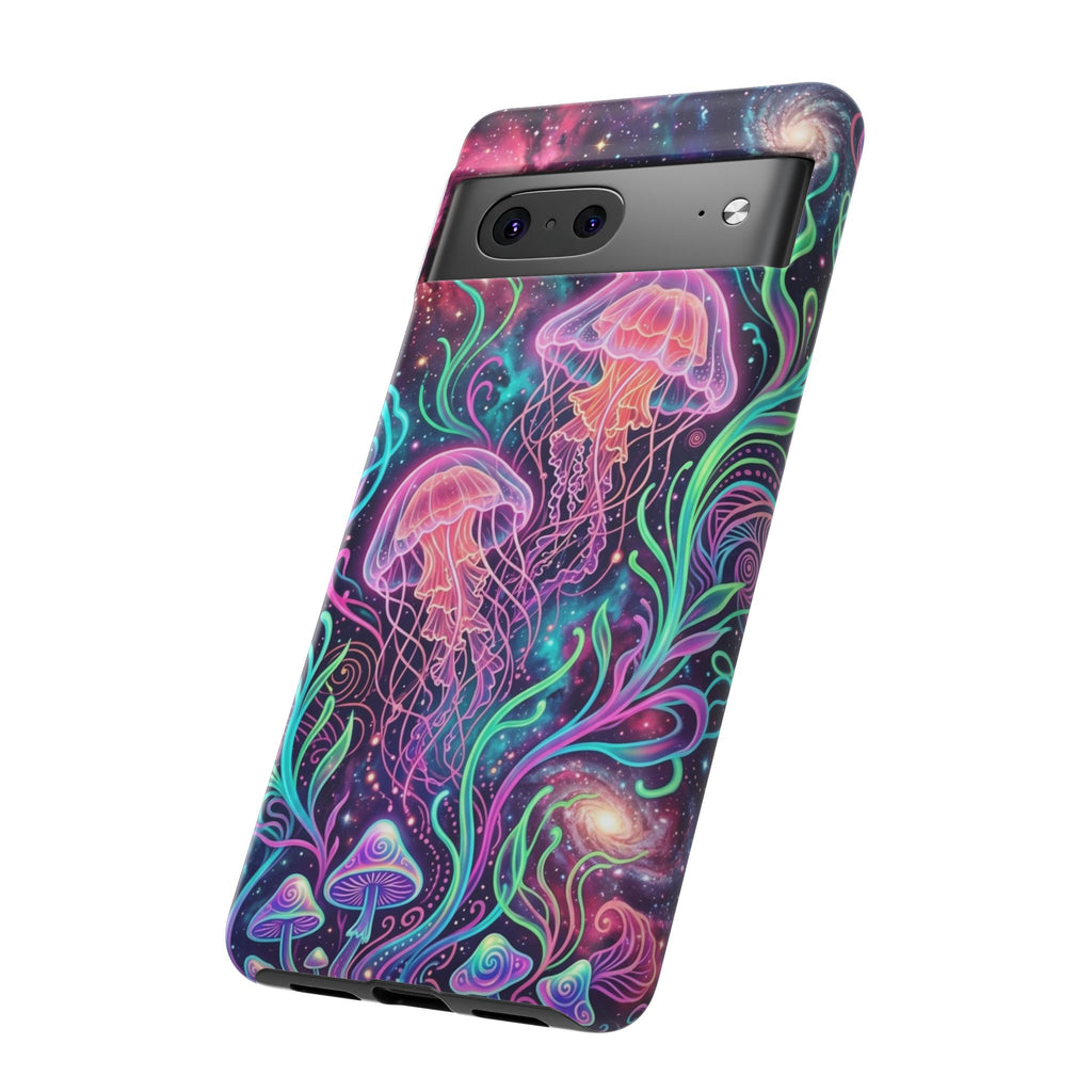 Jellyfish Galaxy Phone Case – Neon Sea Mushroom Tough Case