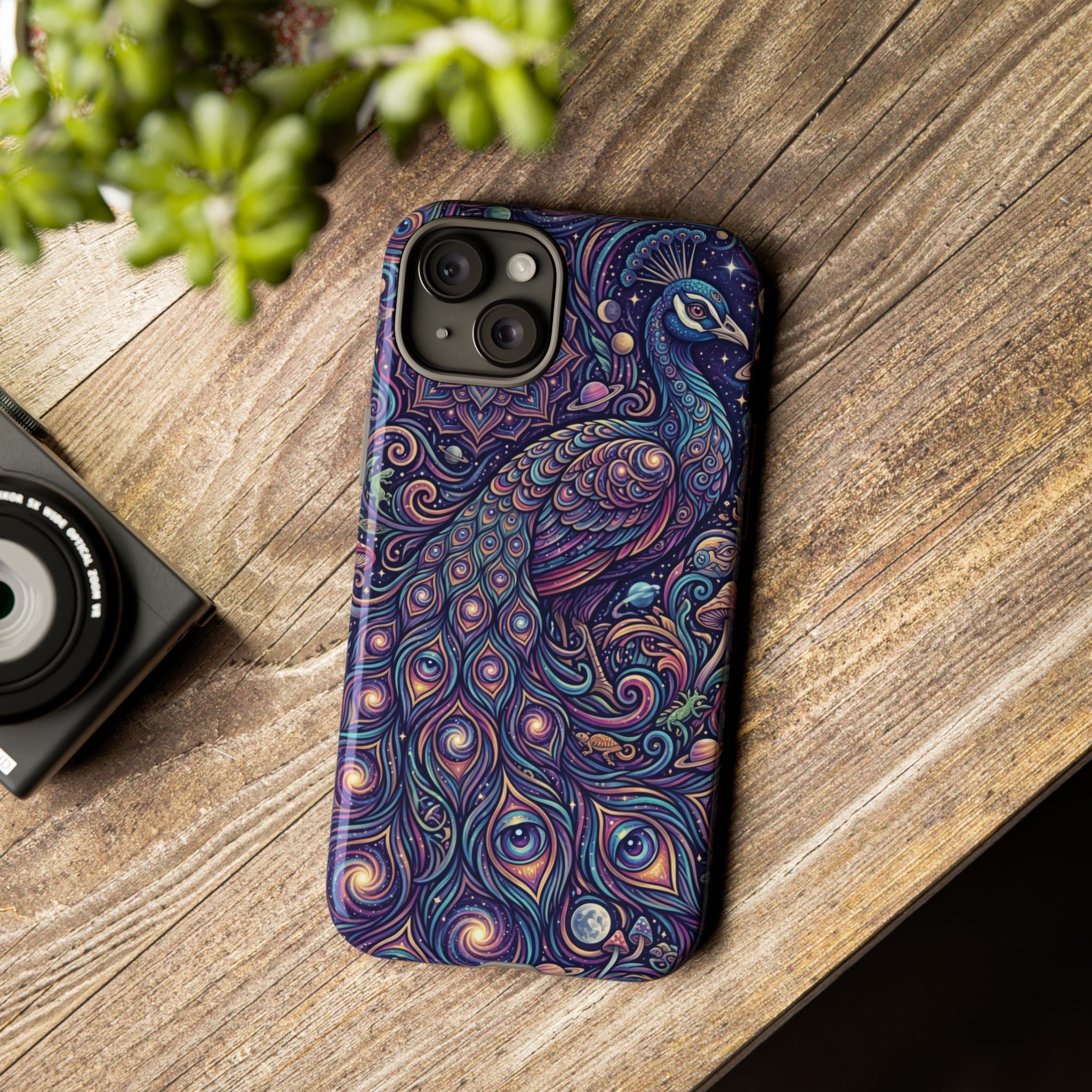 Peacock Mandala Phone Case — Protective Tough Case with Mystic Boho Design