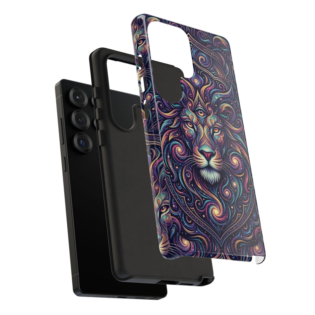 Lion Mandala Phone Case — Psychedelic Swirl Protective Cover