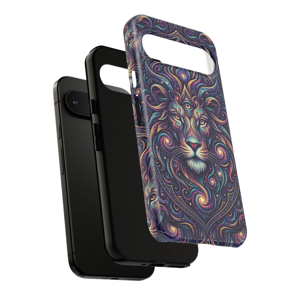 Lion Mandala Phone Case — Psychedelic Swirl Protective Cover