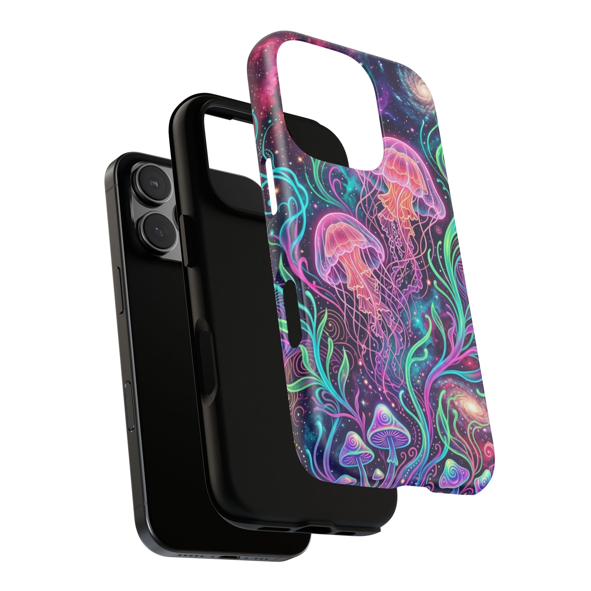 Jellyfish Galaxy Phone Case – Neon Sea Mushroom Tough Case