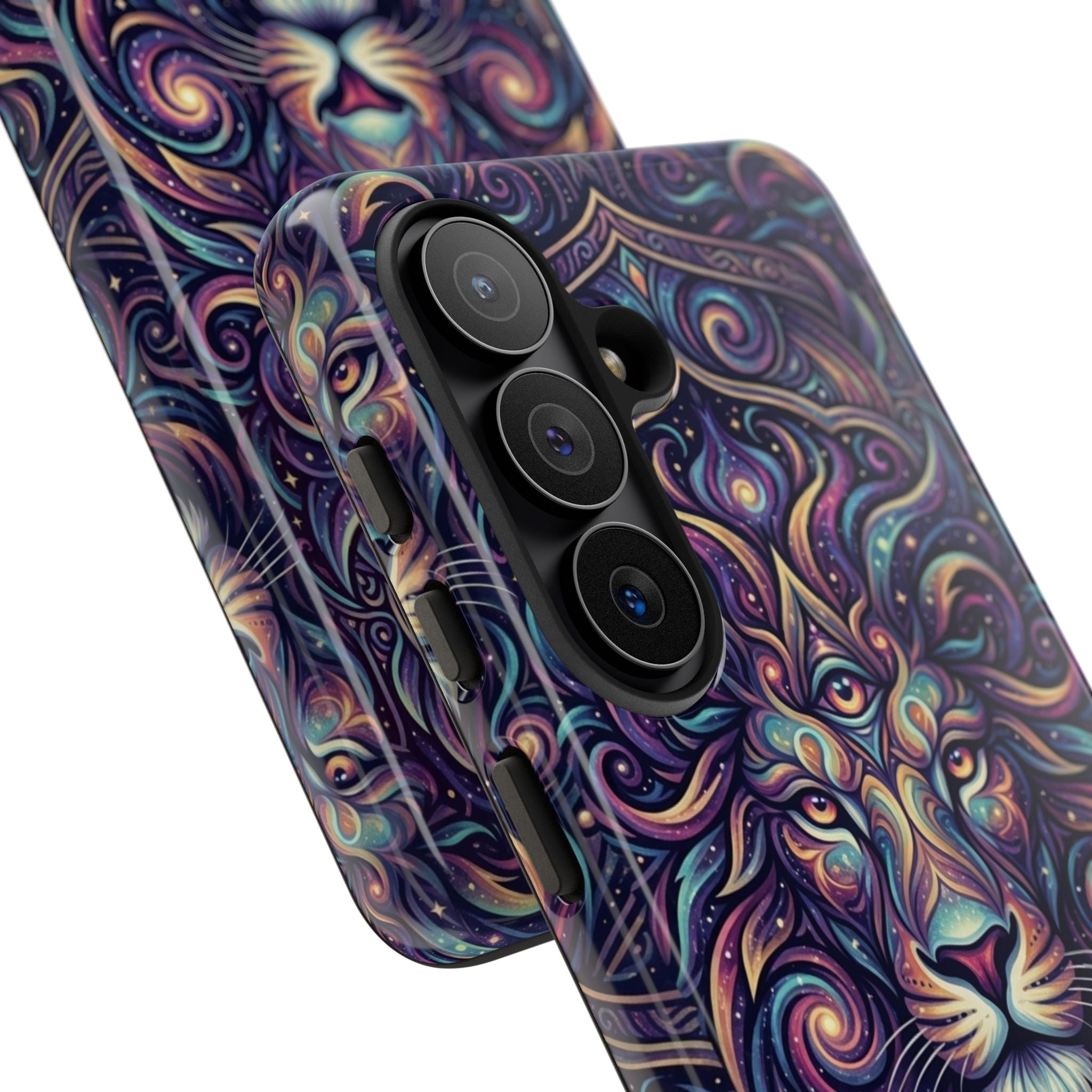 Lion Mandala Phone Case — Psychedelic Swirl Protective Cover