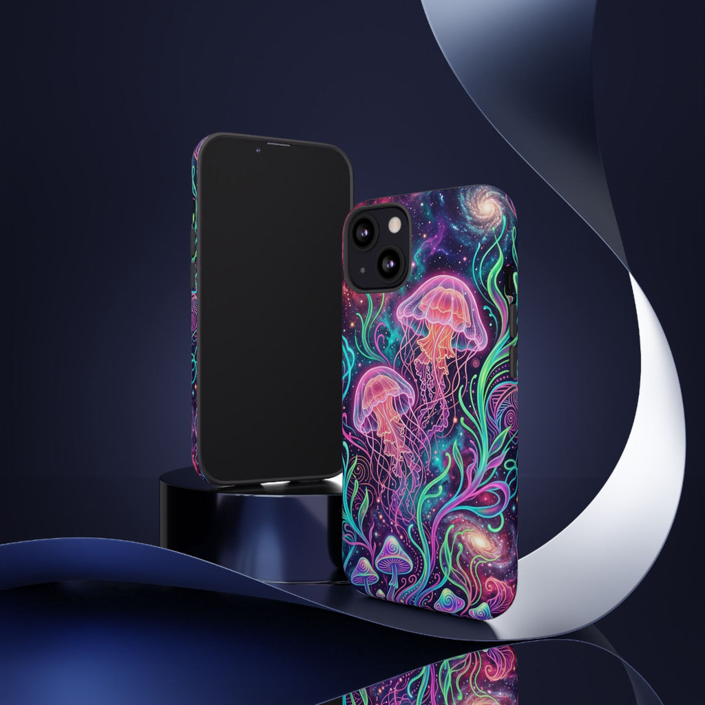 Jellyfish Galaxy Phone Case – Neon Sea Mushroom Tough Case
