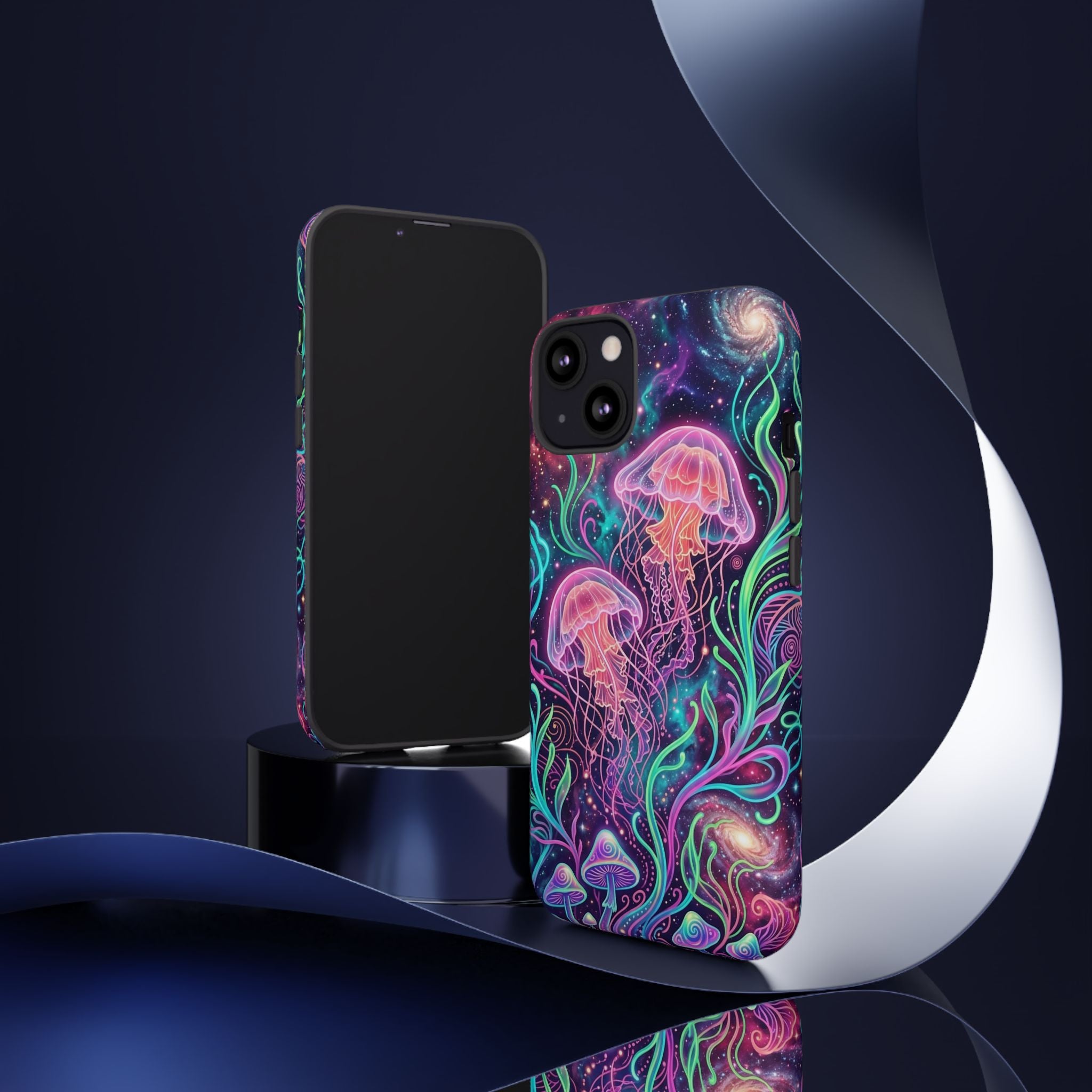Jellyfish Galaxy Phone Case – Neon Sea Mushroom Tough Case