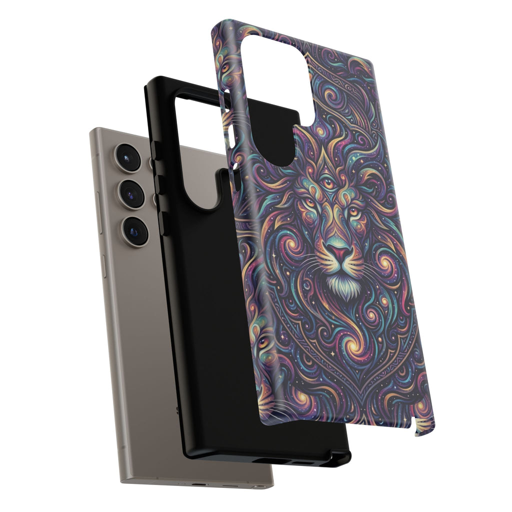 Lion Mandala Phone Case — Psychedelic Swirl Protective Cover