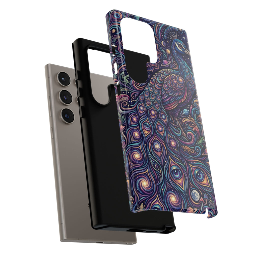 Peacock Mandala Phone Case — Protective Tough Case with Mystic Boho Design