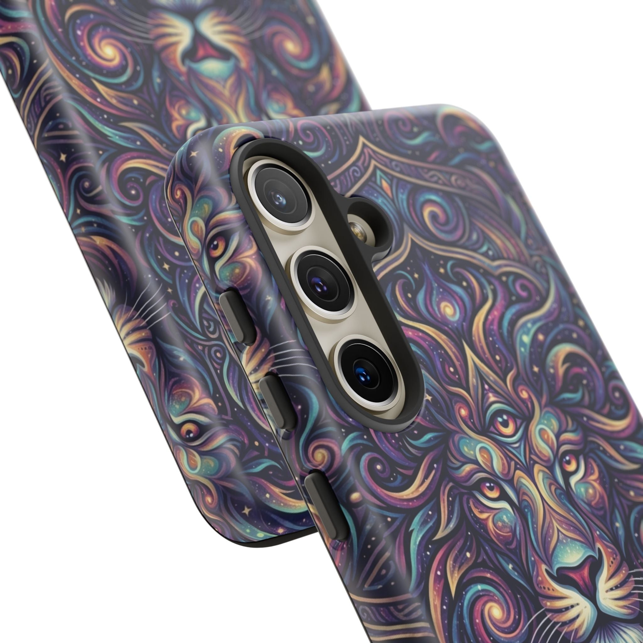 Lion Mandala Phone Case — Psychedelic Swirl Protective Cover