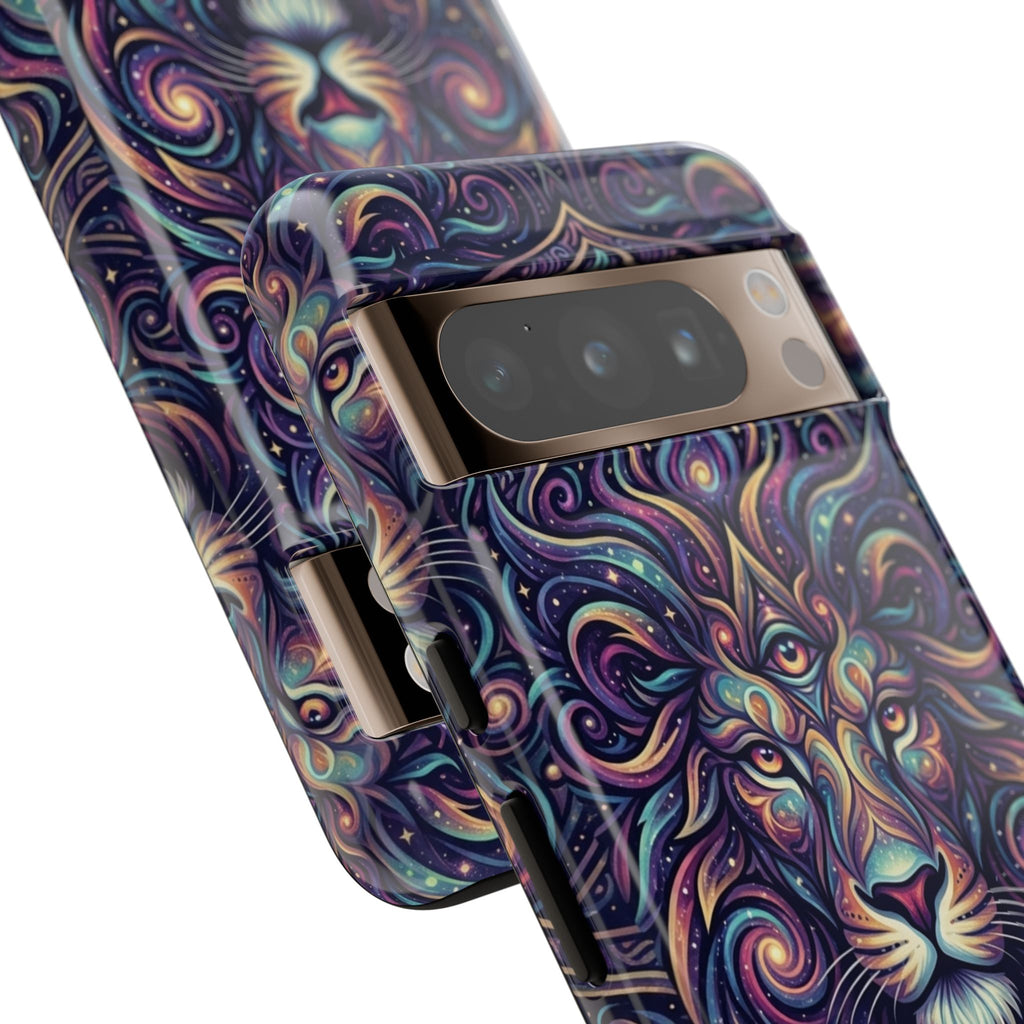 Lion Mandala Phone Case — Psychedelic Swirl Protective Cover
