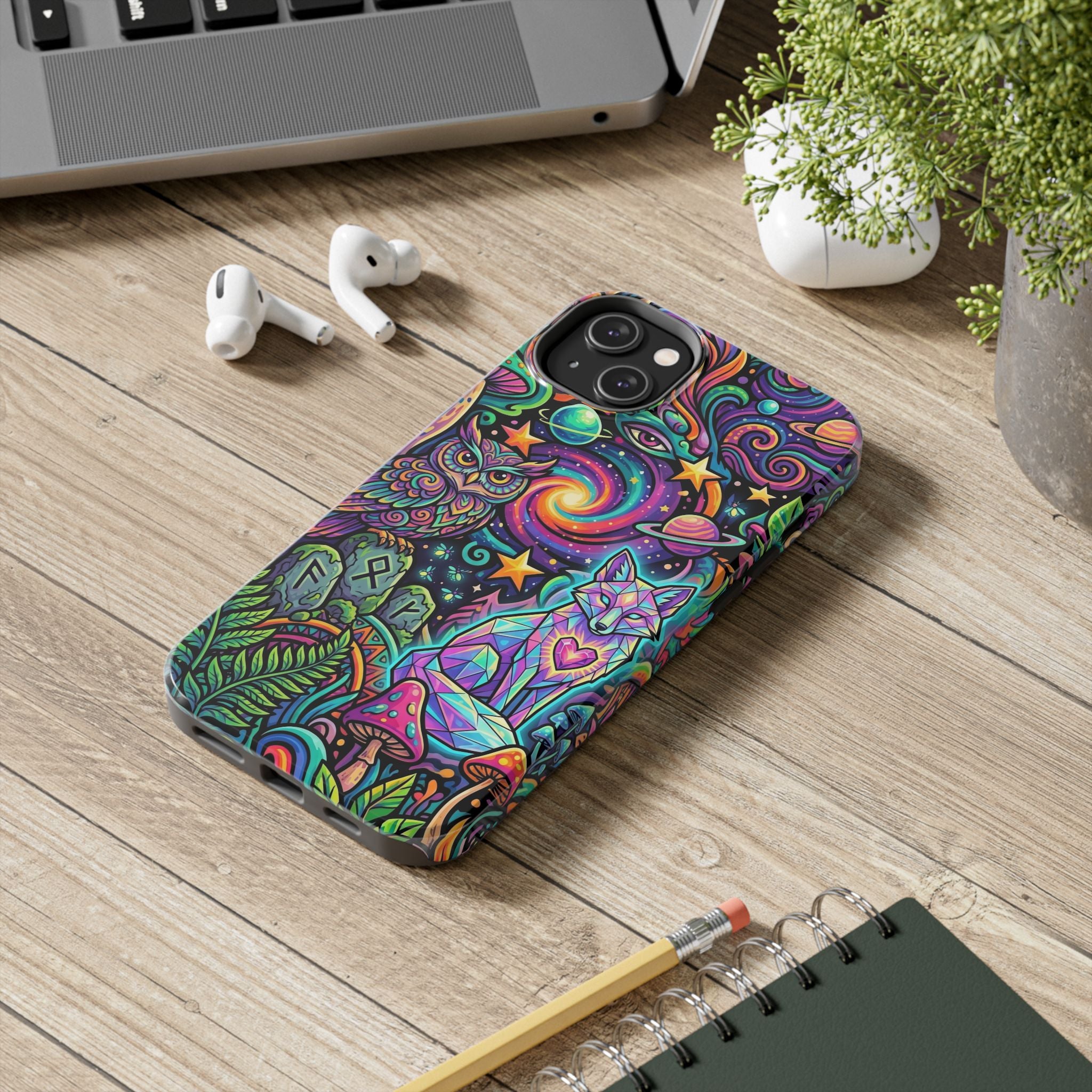 Psychedelic Owl/Wolf Tough Phone Cases