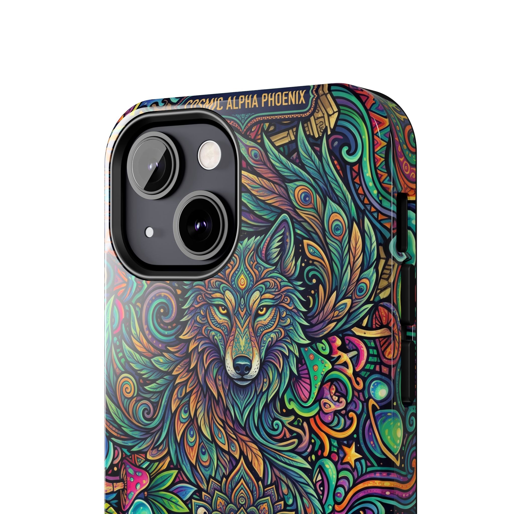 Wolf Mandala Tough Phone Case — Boho Psychedelic Protective Phone Cover