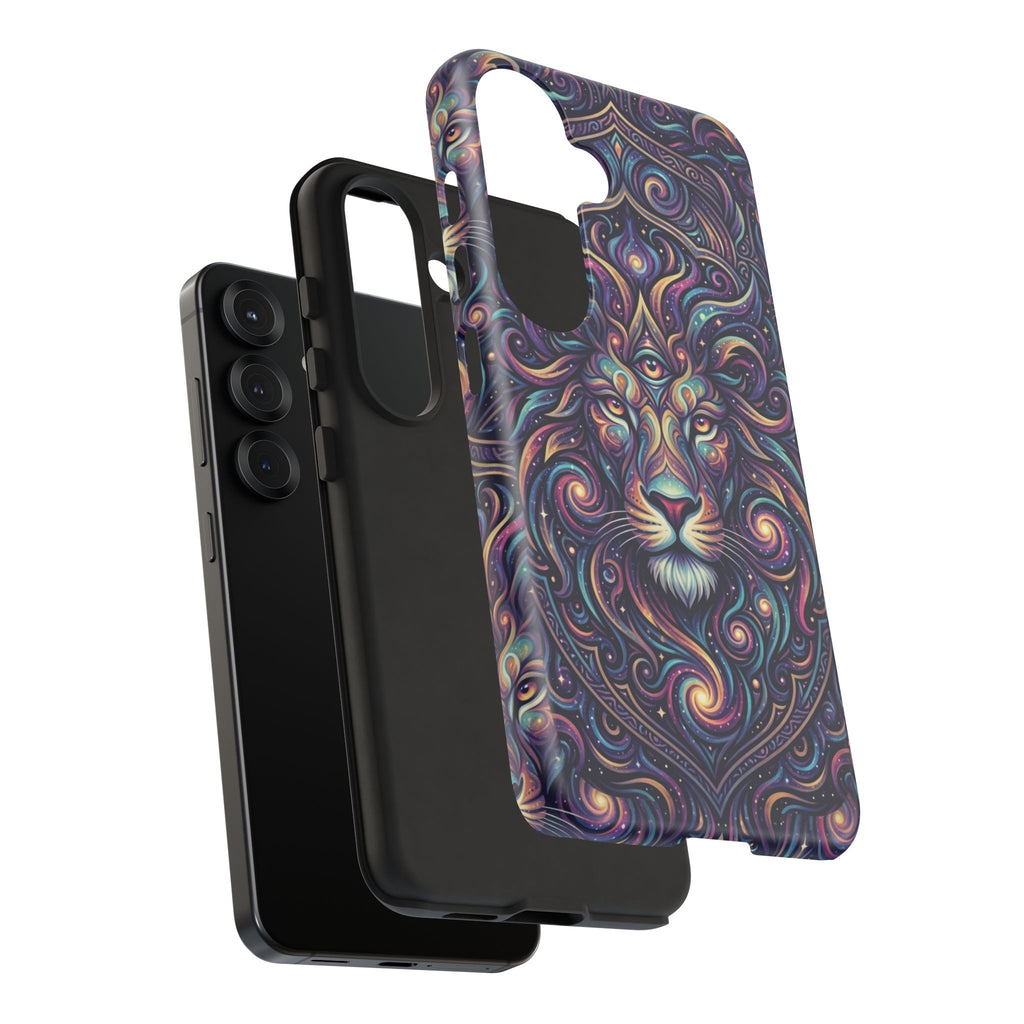 Lion Mandala Phone Case — Psychedelic Swirl Protective Cover