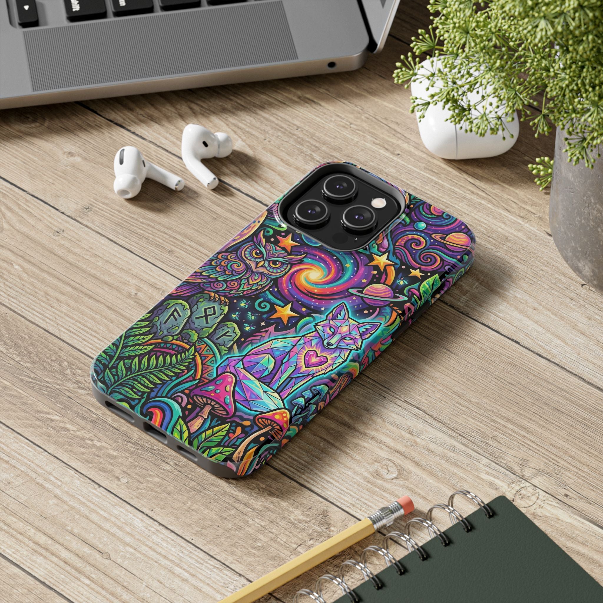 Psychedelic Owl/Wolf Tough Phone Cases