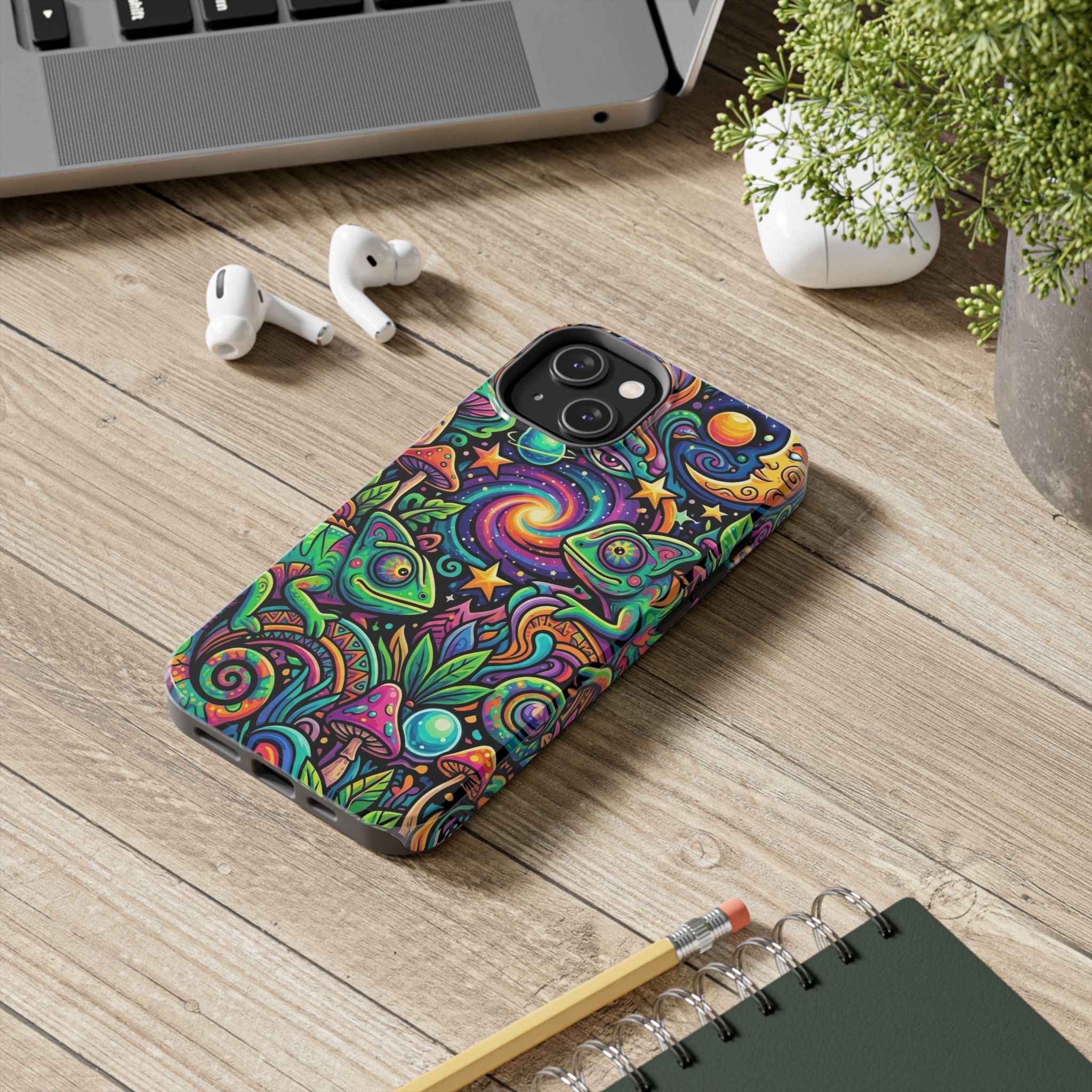 Psychedelic Chameleon Swirl Tough Phone Case