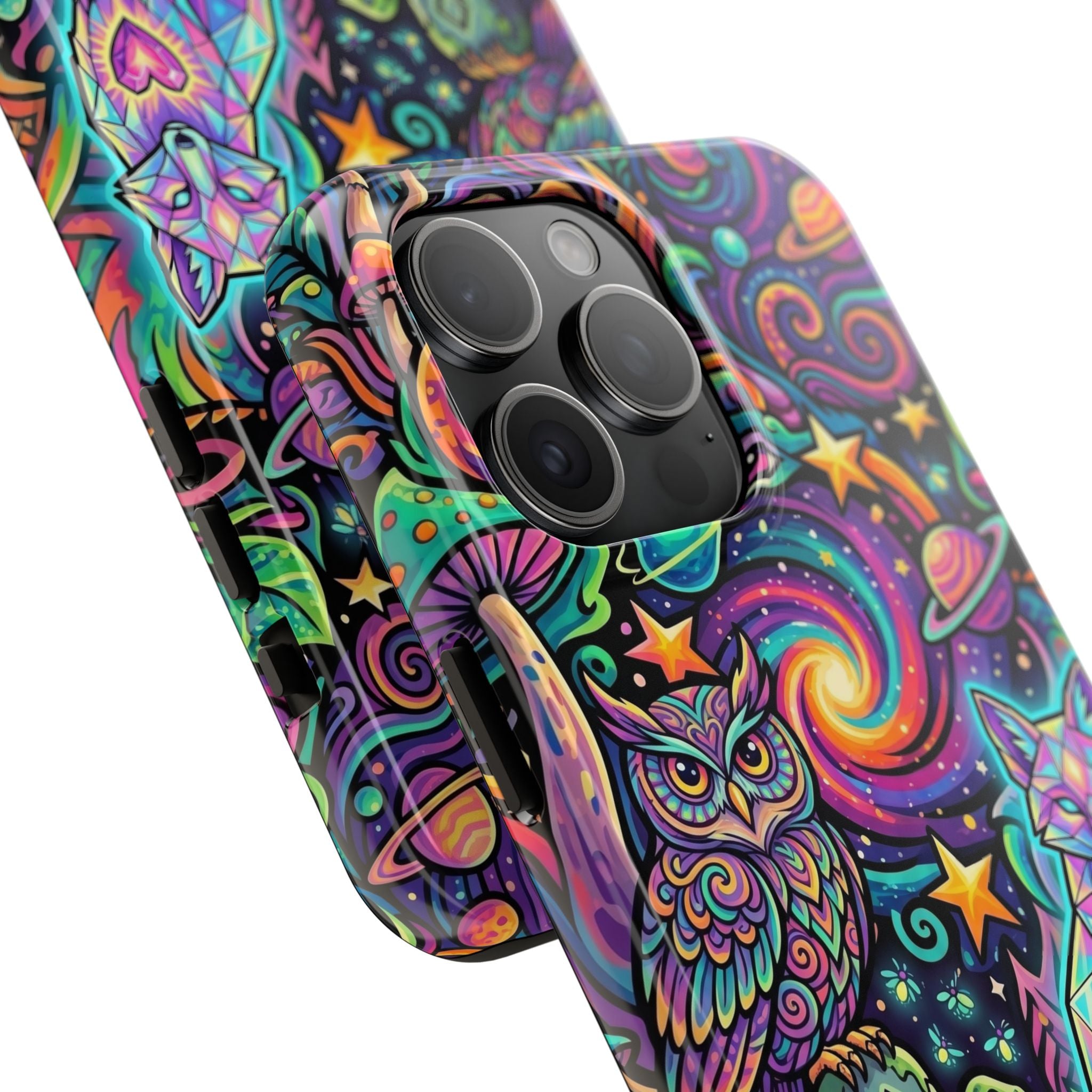 Psychedelic Owl/Wolf Tough Phone Cases
