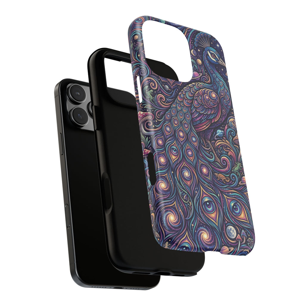 Peacock Mandala Phone Case — Protective Tough Case with Mystic Boho Design