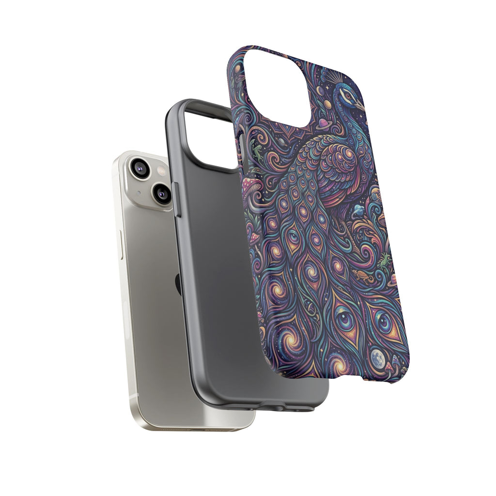 Peacock Mandala Phone Case — Protective Tough Case with Mystic Boho Design