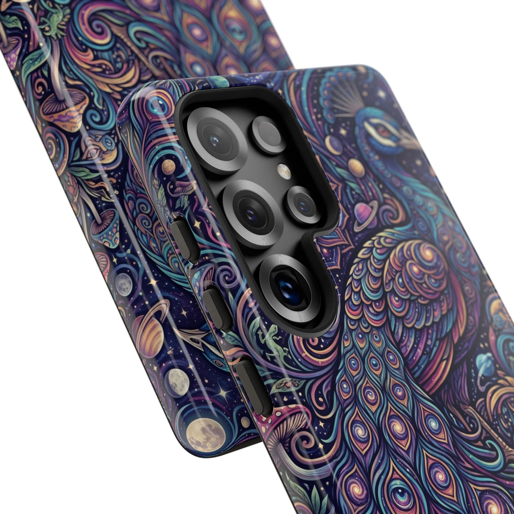 Peacock Mandala Phone Case — Protective Tough Case with Mystic Boho Design