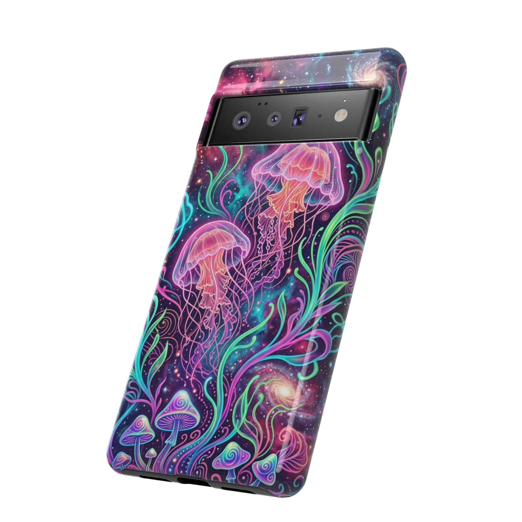 Jellyfish Galaxy Phone Case – Neon Sea Mushroom Tough Case