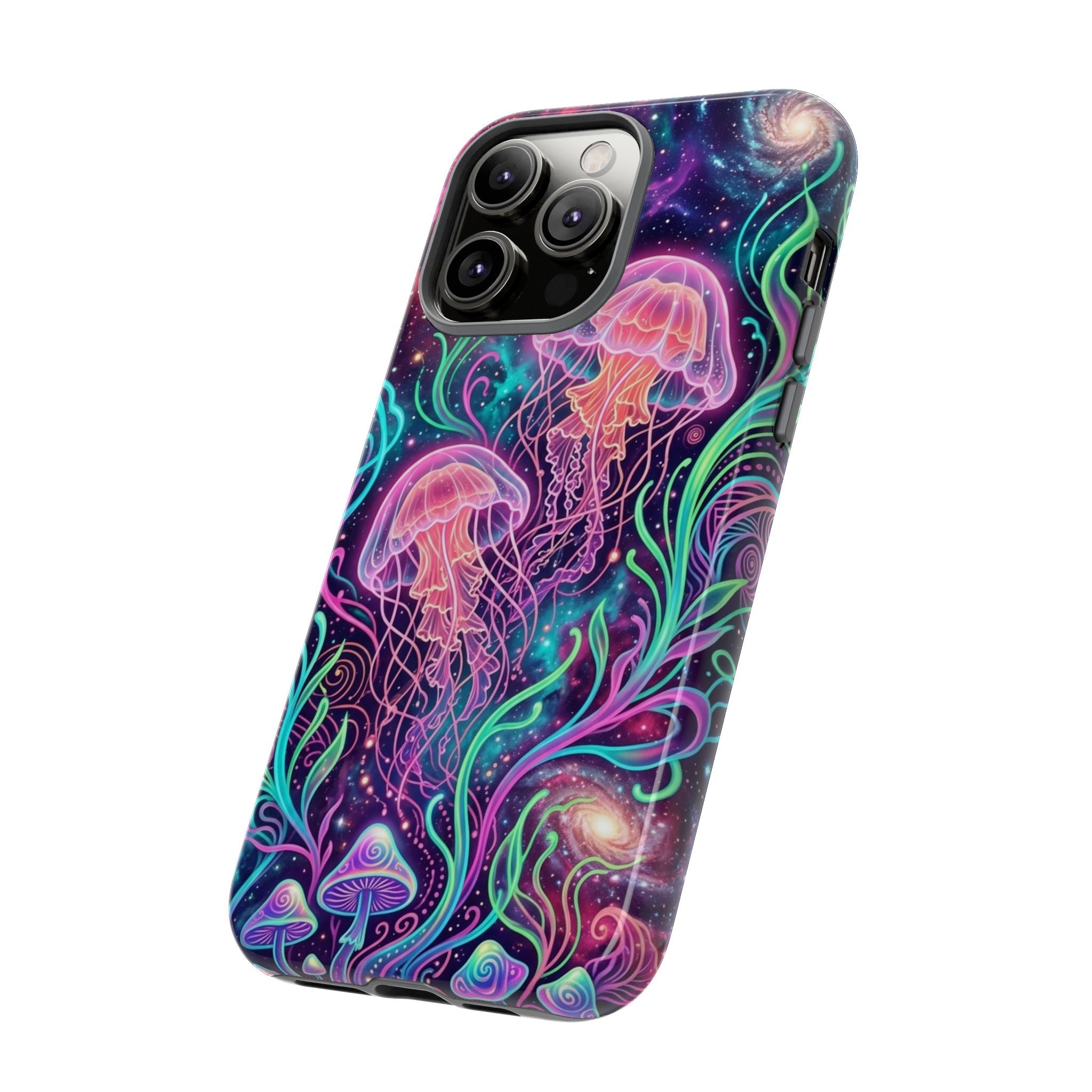 Jellyfish Galaxy Phone Case – Neon Sea Mushroom Tough Case