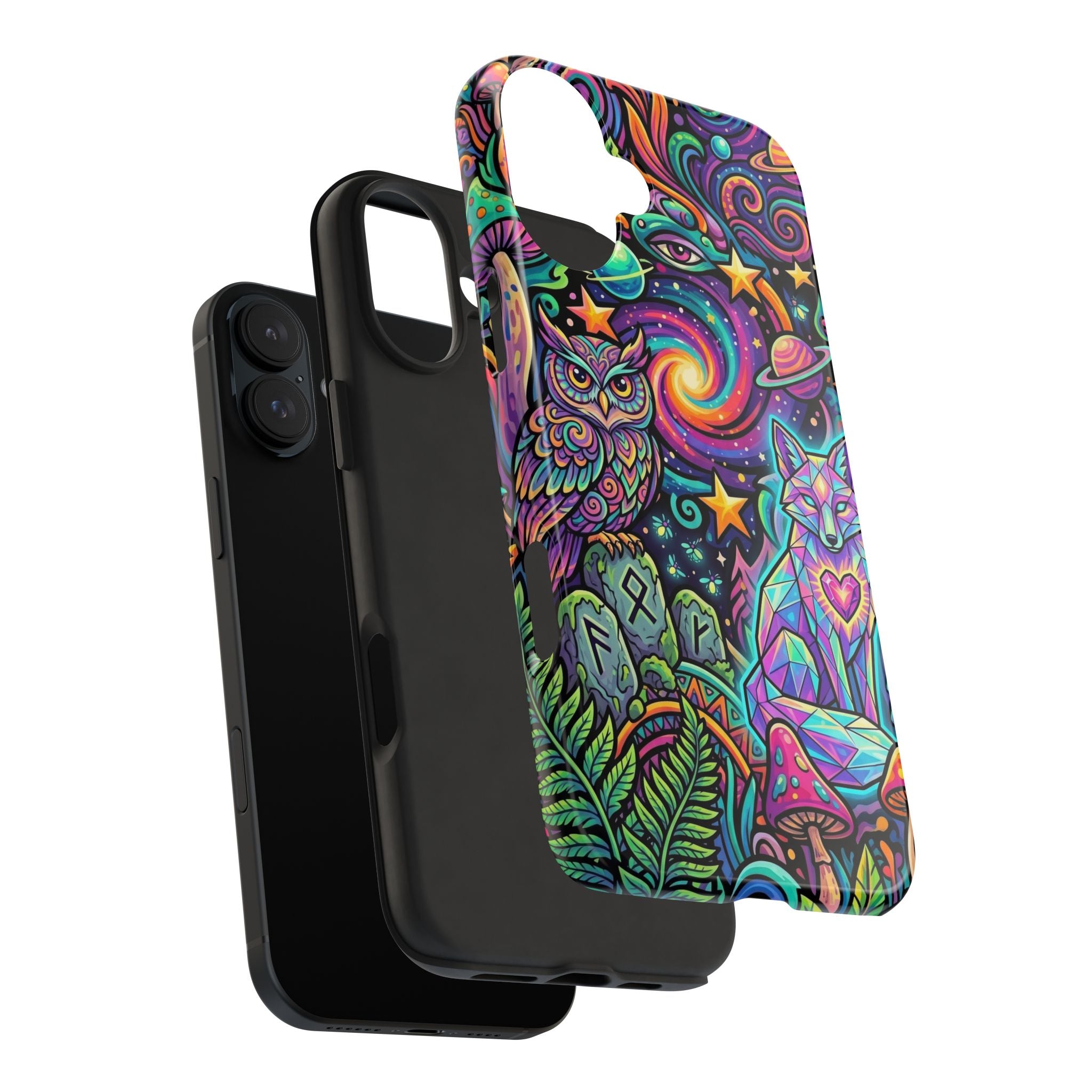 Psychedelic Owl/Wolf Tough Phone Cases