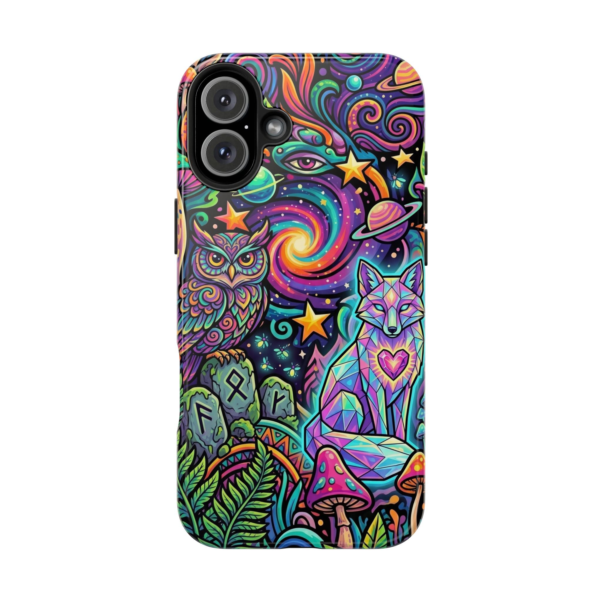 Psychedelic Owl/Wolf Tough Phone Cases