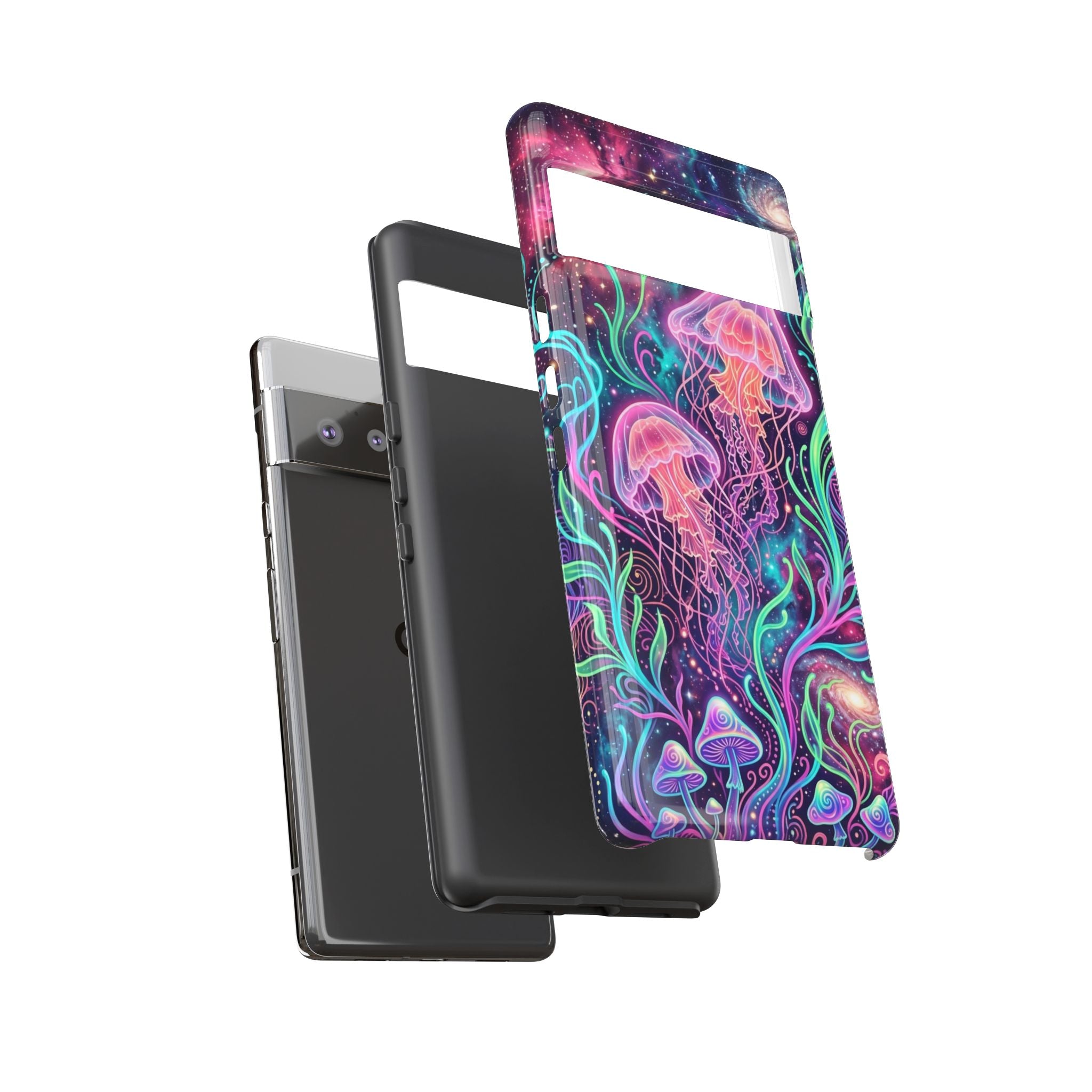 Jellyfish Galaxy Phone Case – Neon Sea Mushroom Tough Case