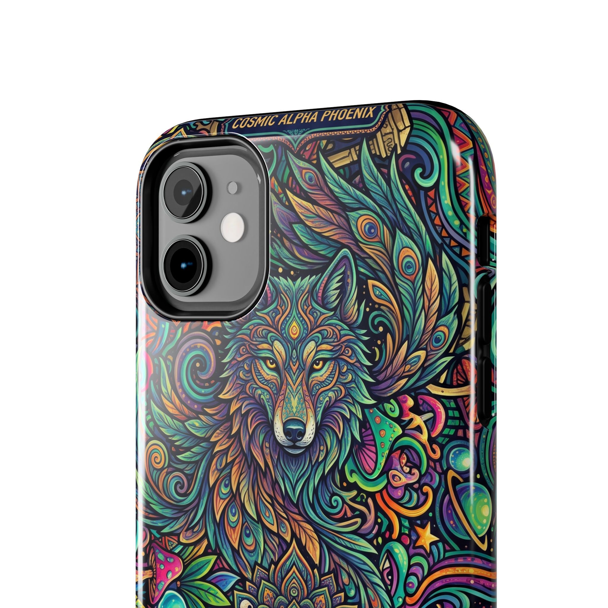 Wolf Mandala Tough Phone Case — Boho Psychedelic Protective Phone Cover