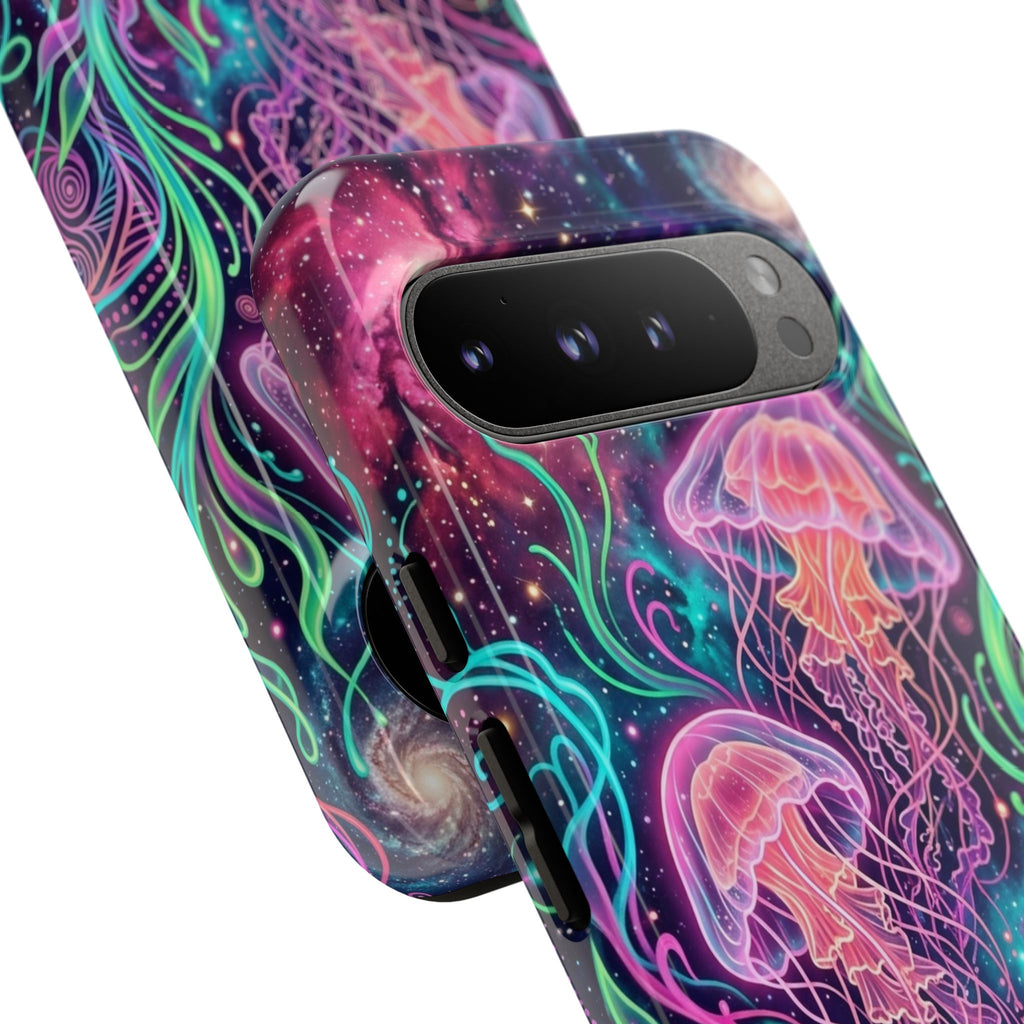 Jellyfish Galaxy Phone Case – Neon Sea Mushroom Tough Case