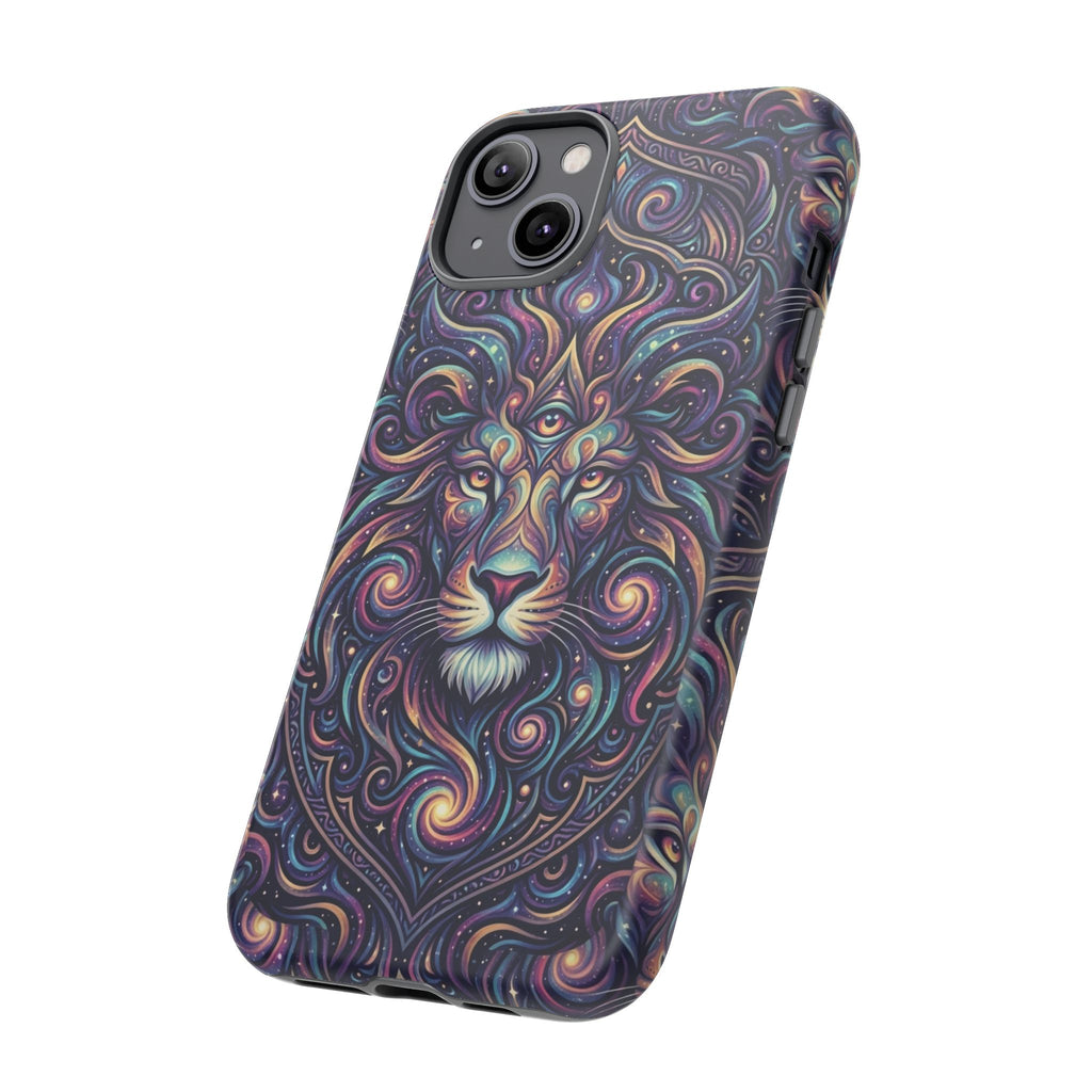 Lion Mandala Phone Case — Psychedelic Swirl Protective Cover