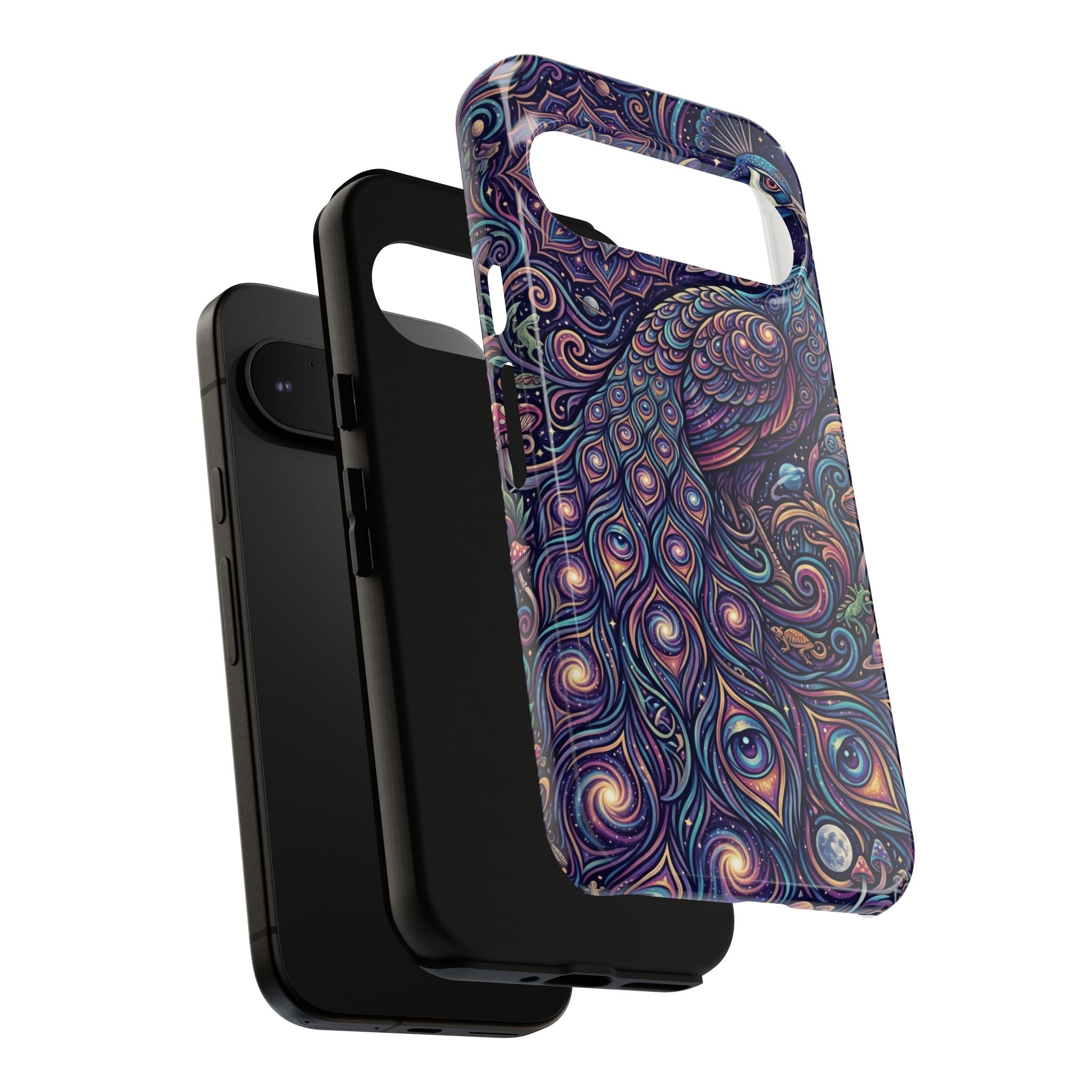 Peacock Mandala Phone Case — Protective Tough Case with Mystic Boho Design