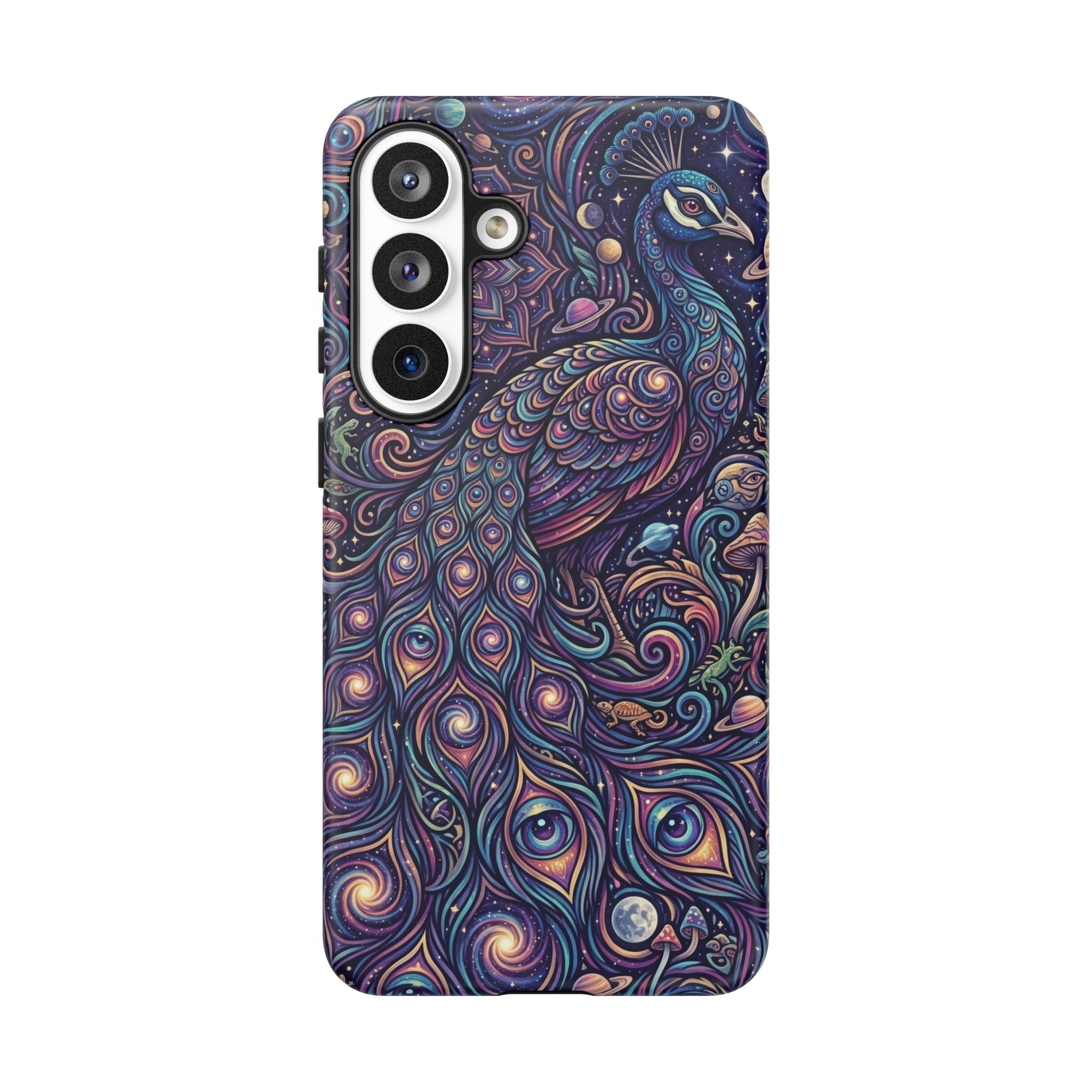 Peacock Mandala Phone Case — Protective Tough Case with Mystic Boho Design