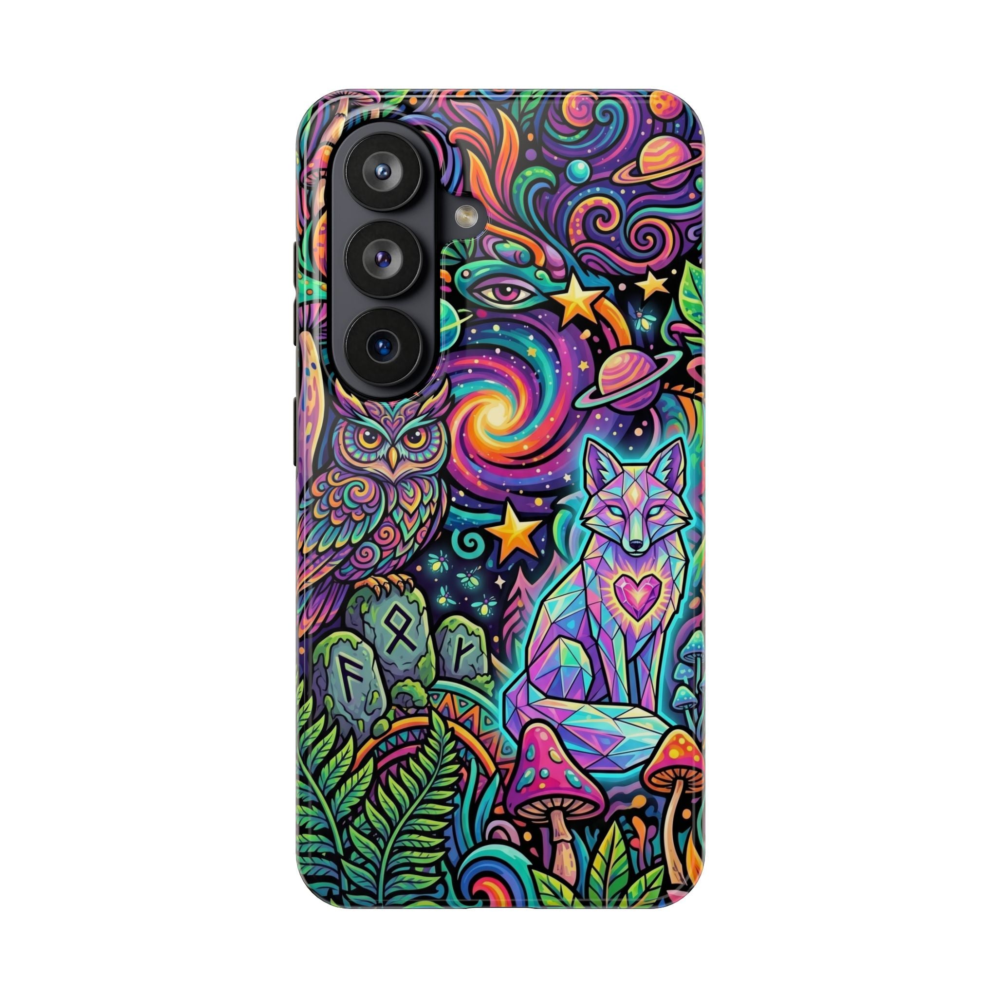 Psychedelic Owl/Wolf Tough Phone Cases