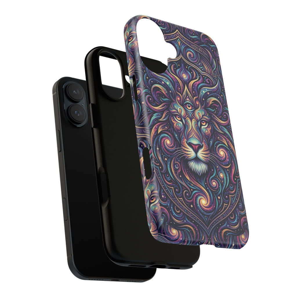 Lion Mandala Phone Case — Psychedelic Swirl Protective Cover