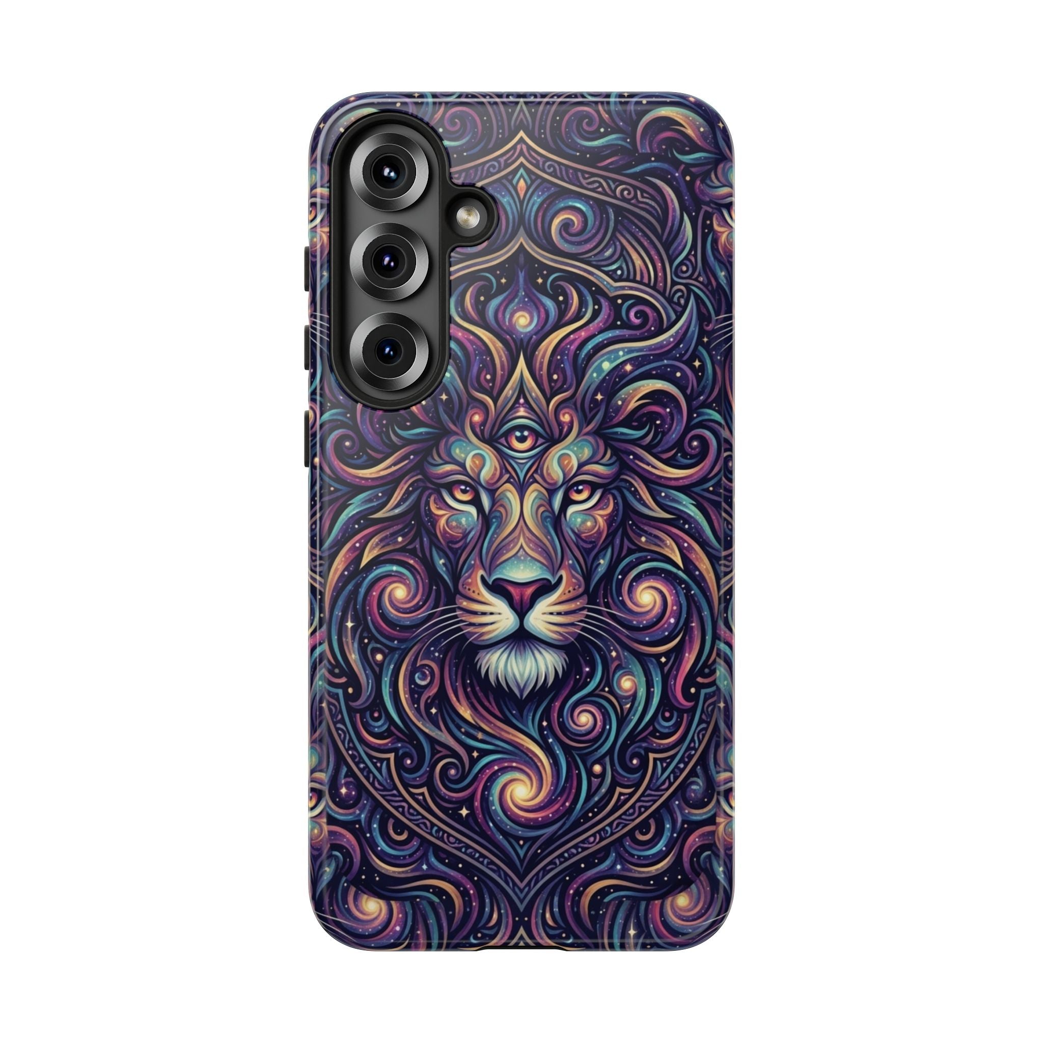 Lion Mandala Phone Case — Psychedelic Swirl Protective Cover