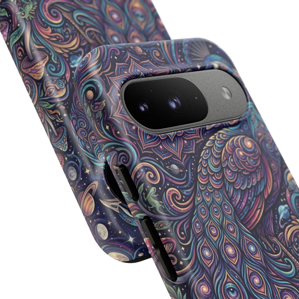 Peacock Mandala Phone Case — Protective Tough Case with Mystic Boho Design