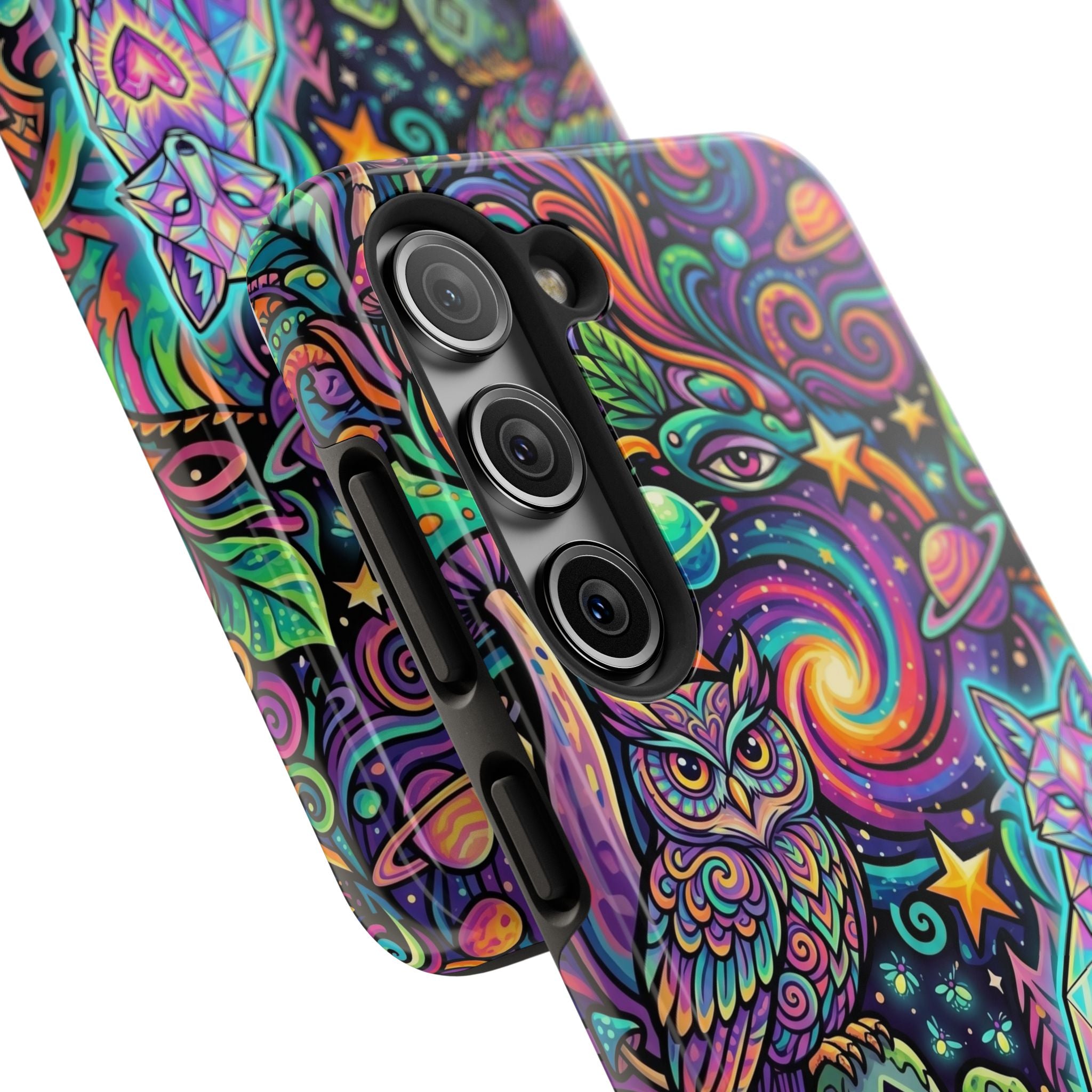 Psychedelic Owl/Wolf Tough Phone Cases