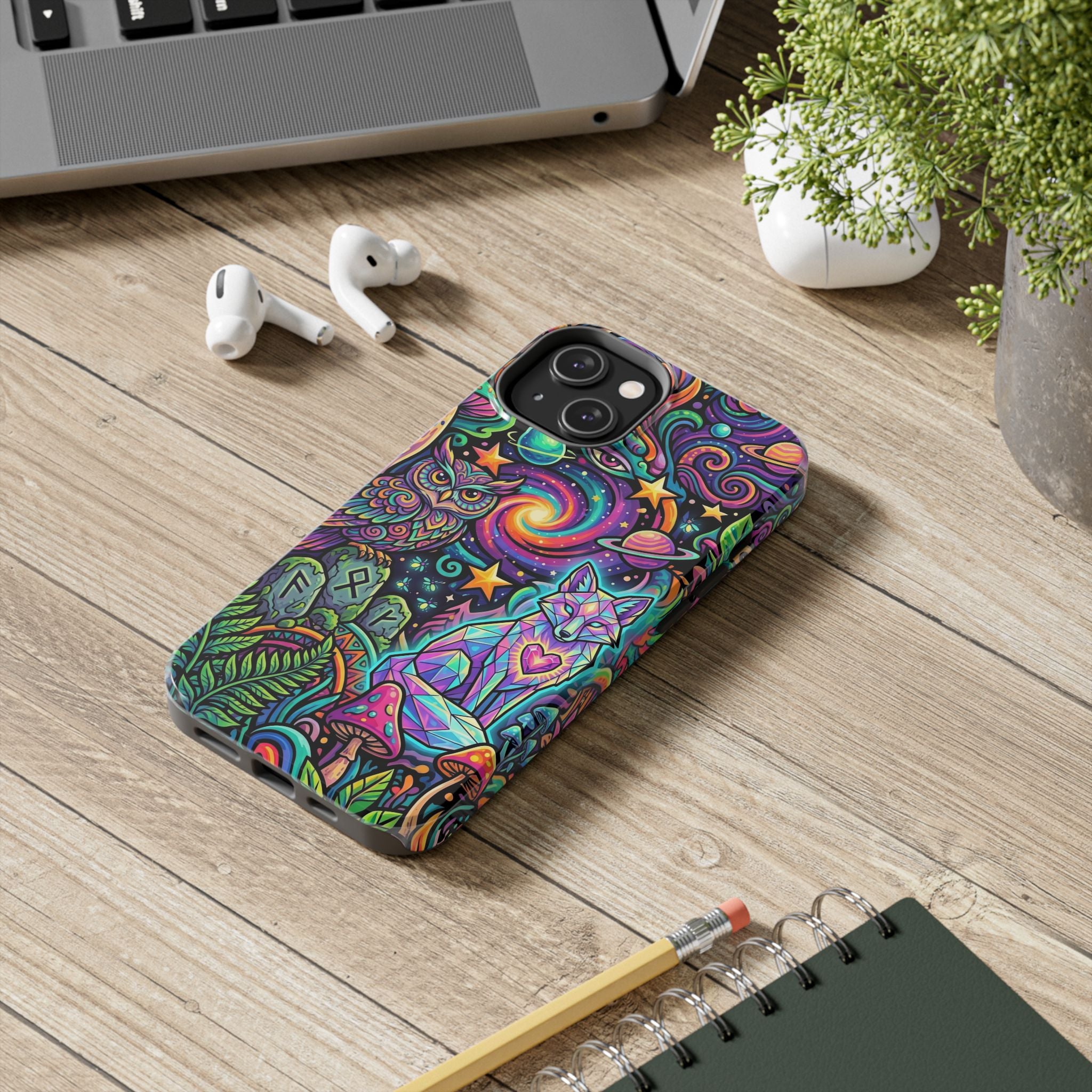 Psychedelic Owl/Wolf Tough Phone Cases
