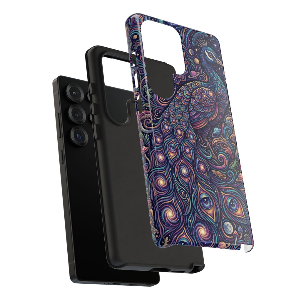 Peacock Mandala Phone Case — Protective Tough Case with Mystic Boho Design