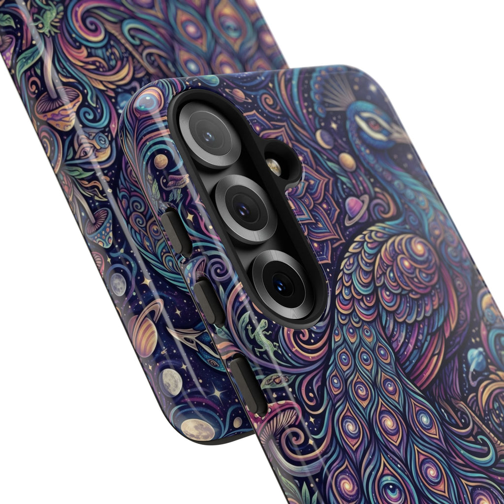 Peacock Mandala Phone Case — Protective Tough Case with Mystic Boho Design