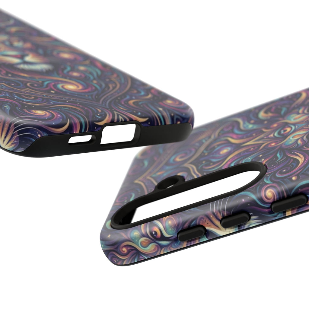 Lion Mandala Phone Case — Psychedelic Swirl Protective Cover