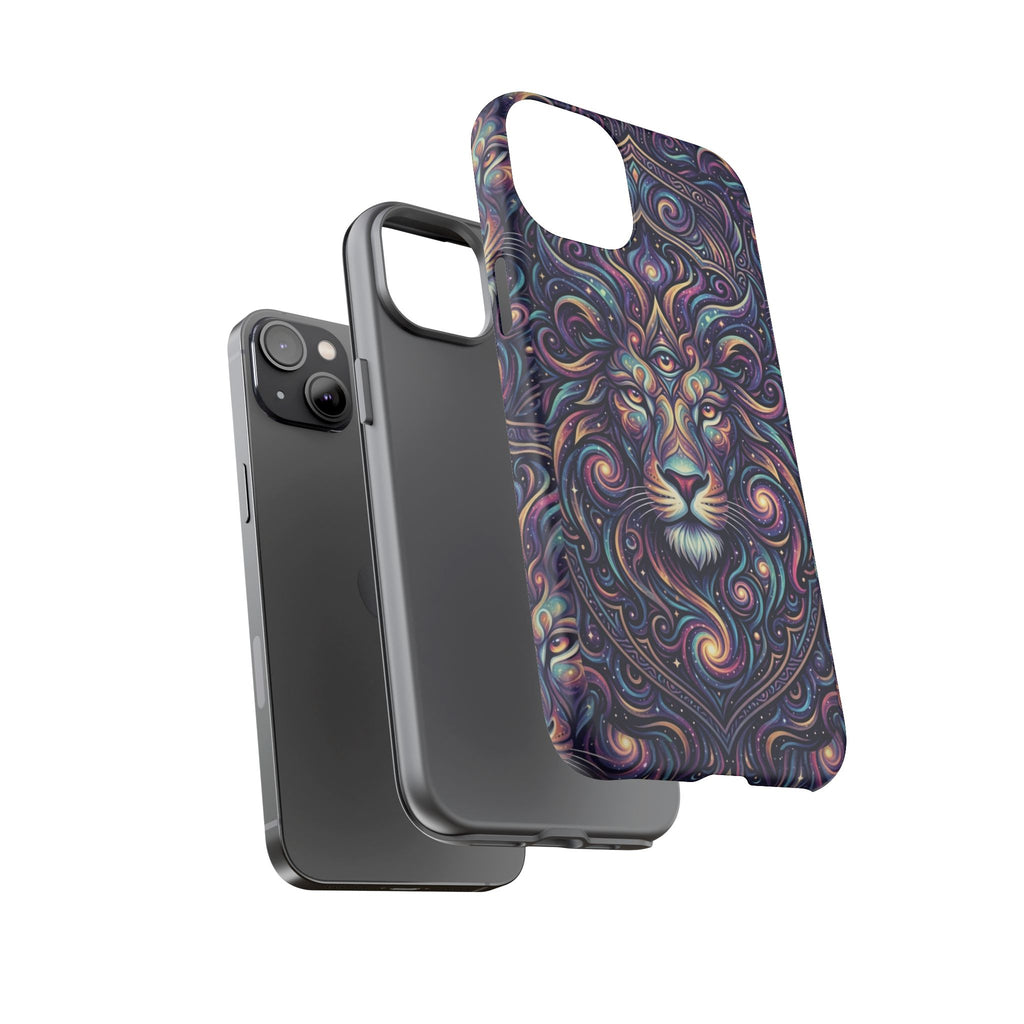 Lion Mandala Phone Case — Psychedelic Swirl Protective Cover