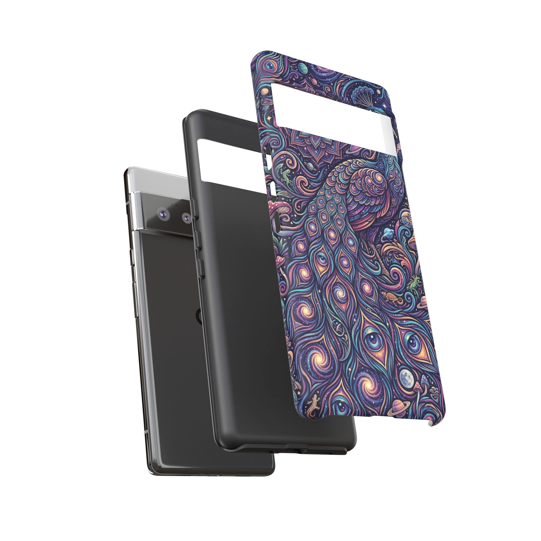Peacock Mandala Phone Case — Protective Tough Case with Mystic Boho Design